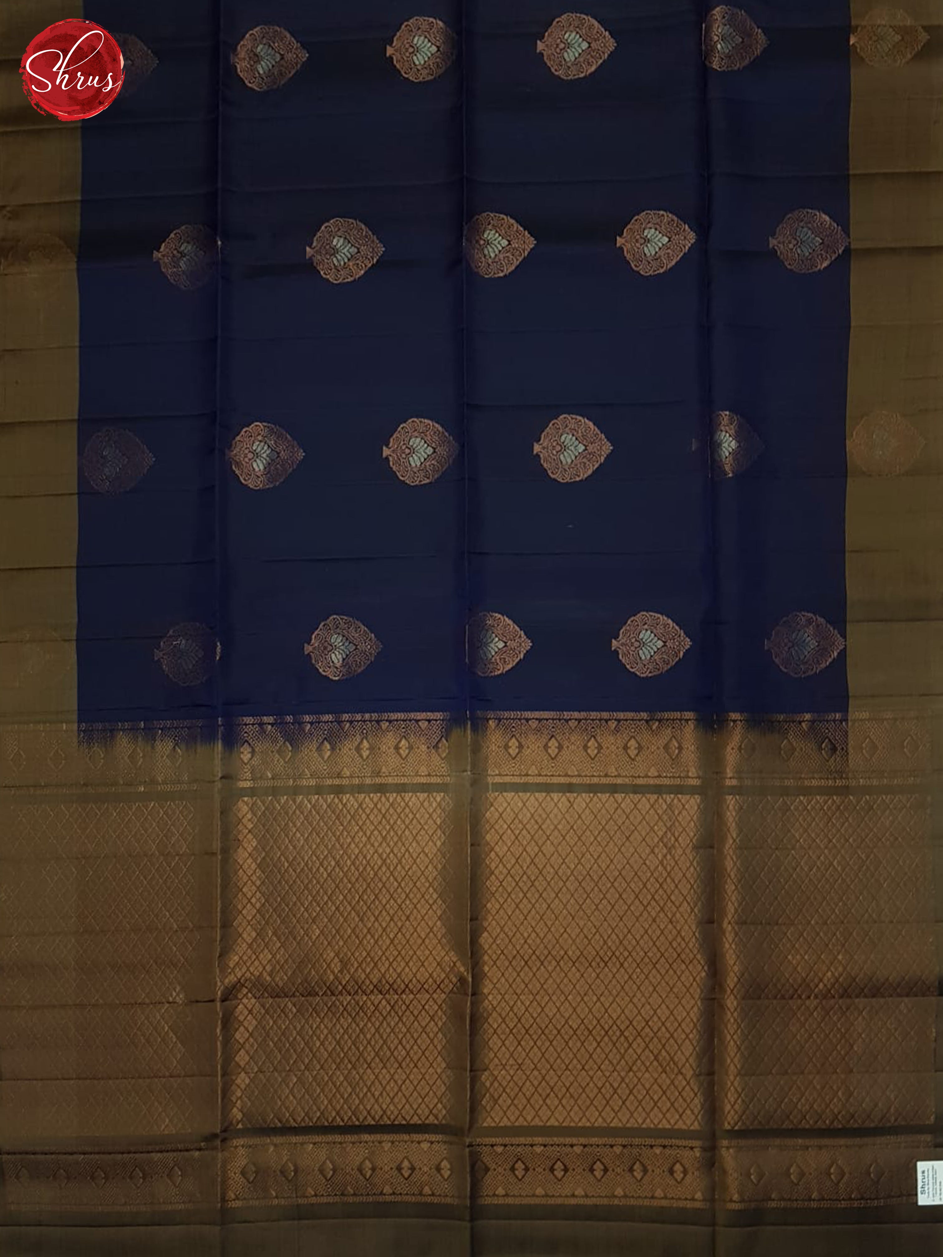 Blue And Brown- Soft Silk Half-pure saree - Shop on ShrusEternity.com