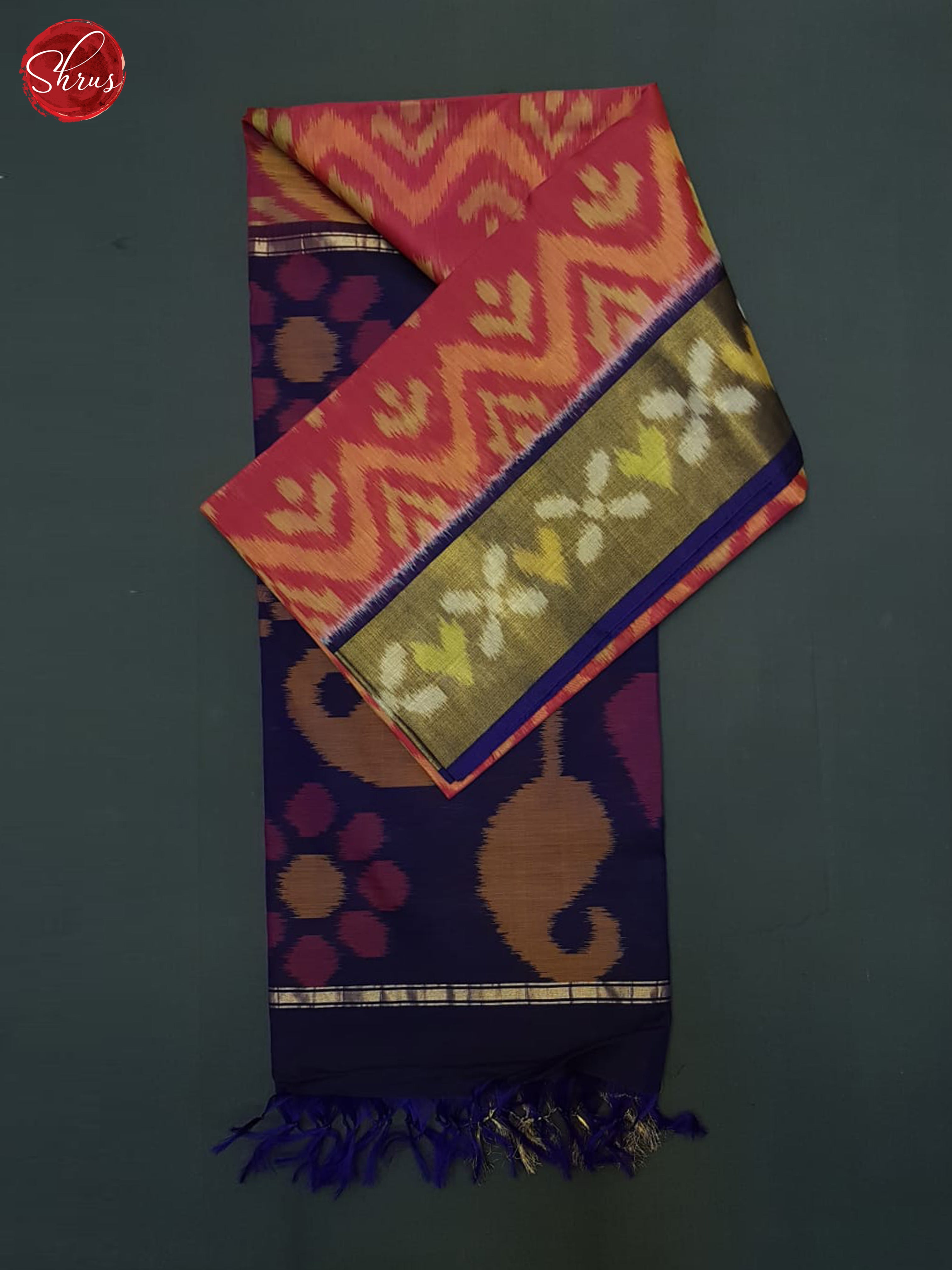 Pink And Purple- Pochampally Silk Cotton saree - Shop on ShrusEternity.com