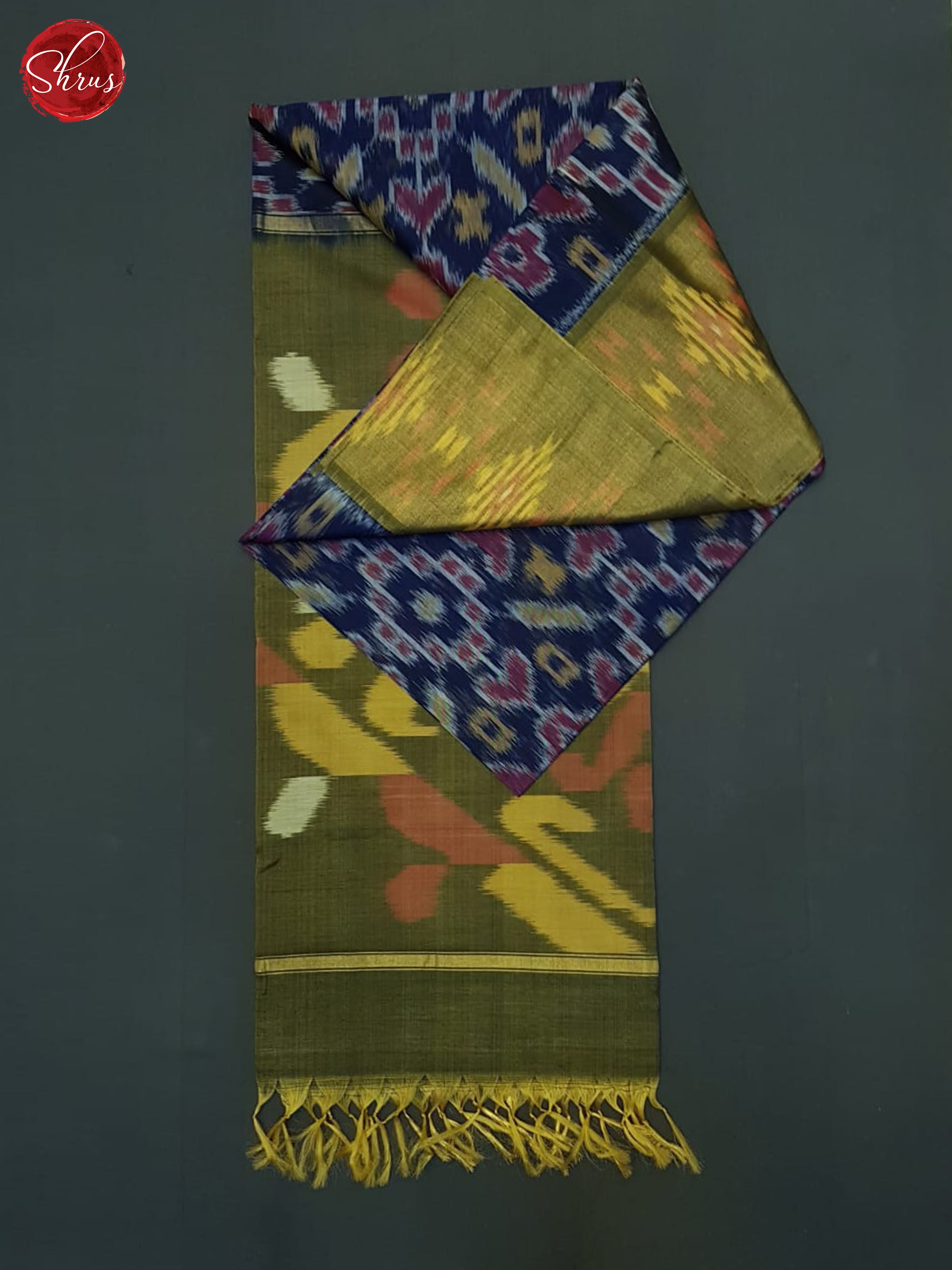 Blue And Green-Pochampally Silk Cotton Saree - Shop on ShrusEternity.com