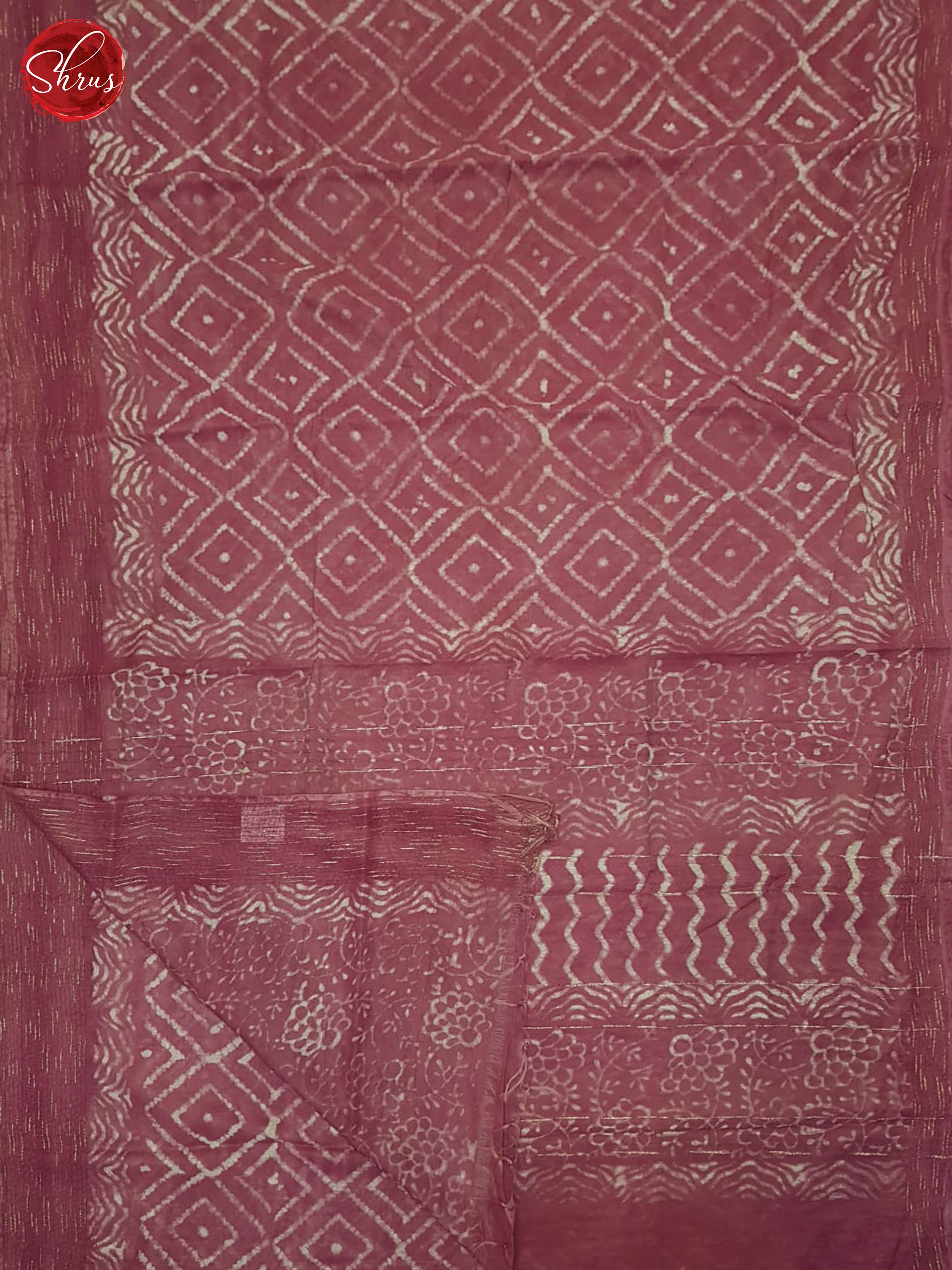 Pink- Semi Chanderi Saree - Shop on ShrusEternity.com