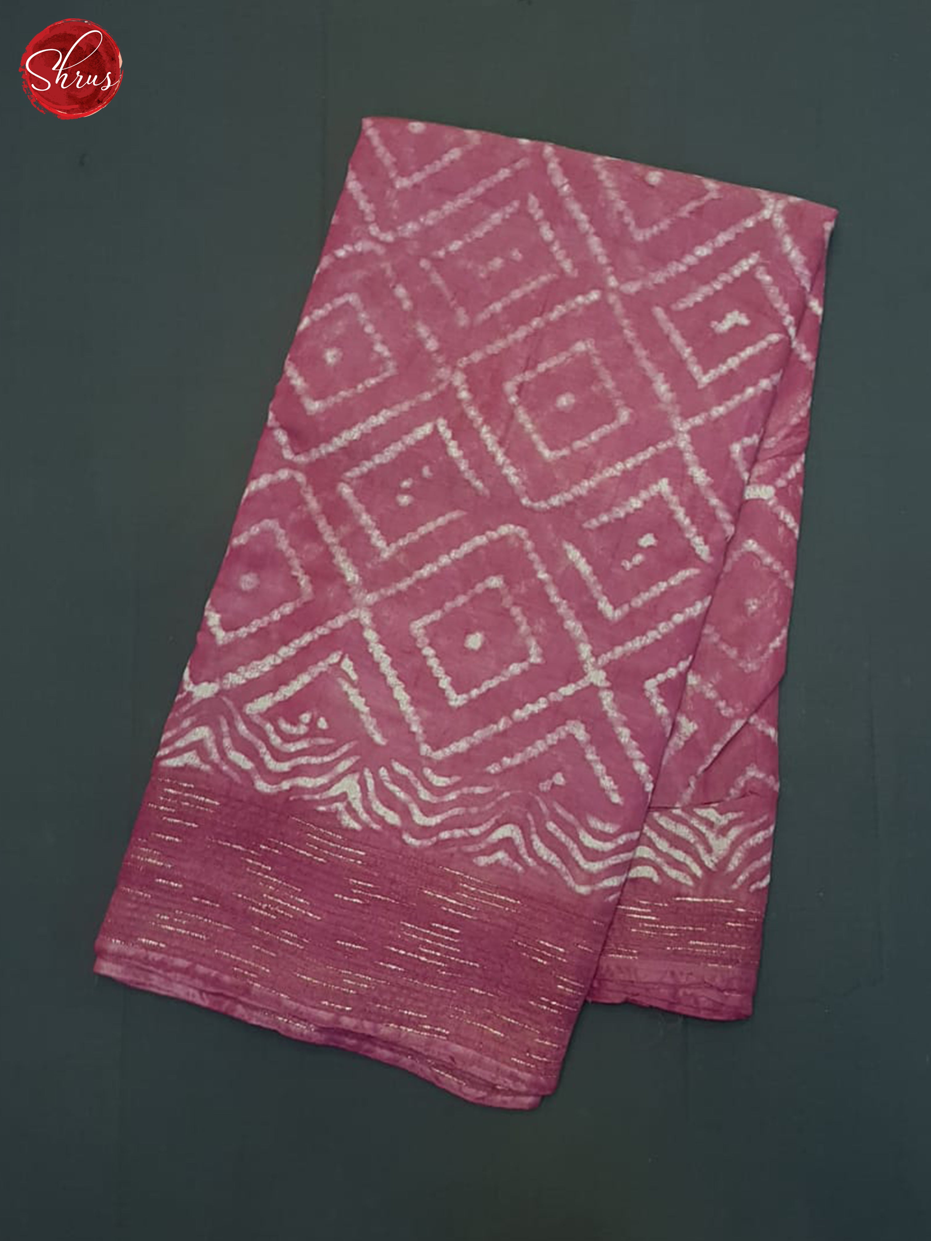 Pink- Semi Chanderi Saree - Shop on ShrusEternity.com