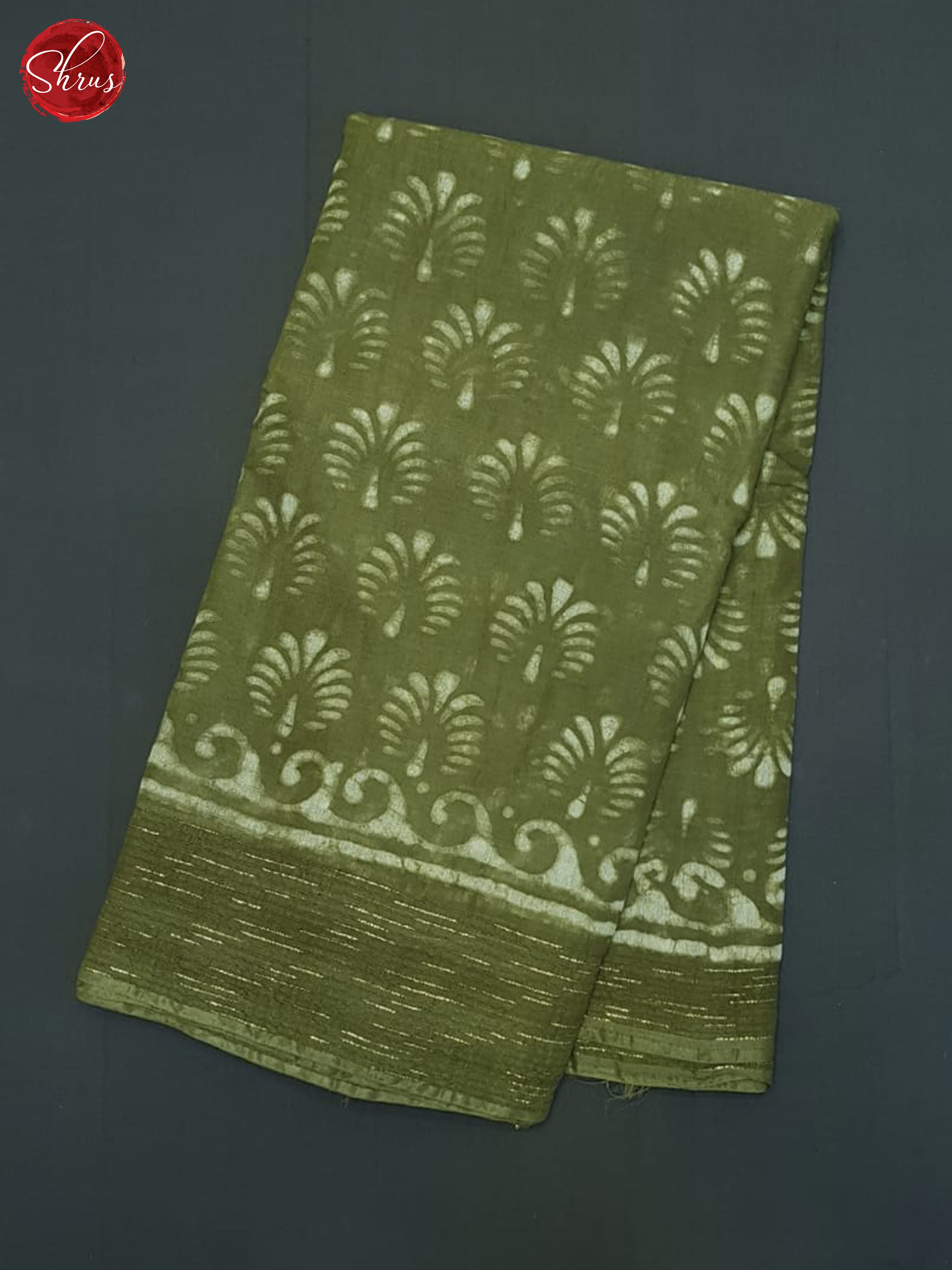 Green(Single Tone)- Semi Chanderi Saree - Shop on ShrusEternity.com