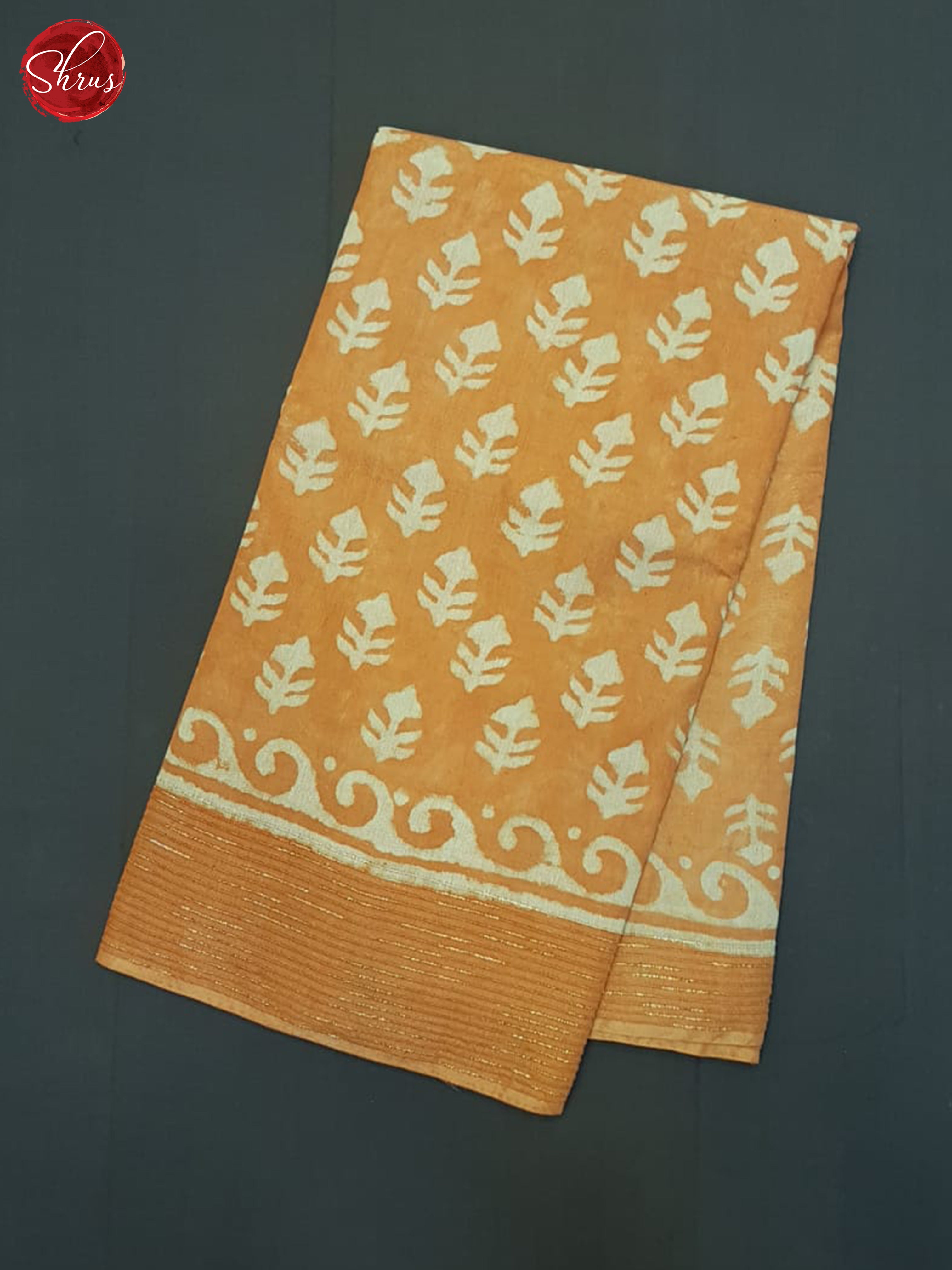 Orange(Single Tone) - Semi Chanderi Saree - Shop on ShrusEternity.com