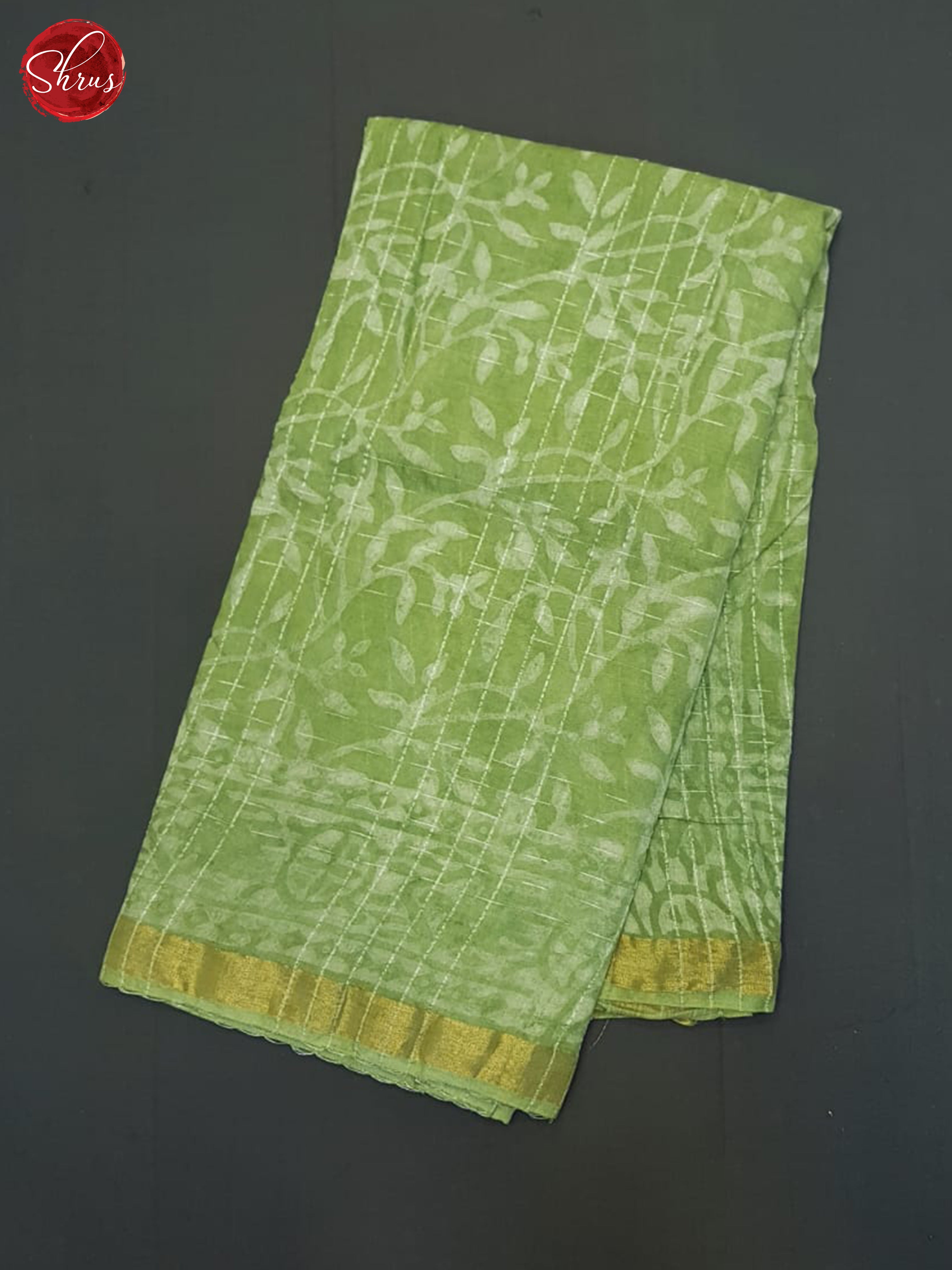 Green(Single Tone)- Semi Chanderi Saree - Shop on ShrusEternity.com