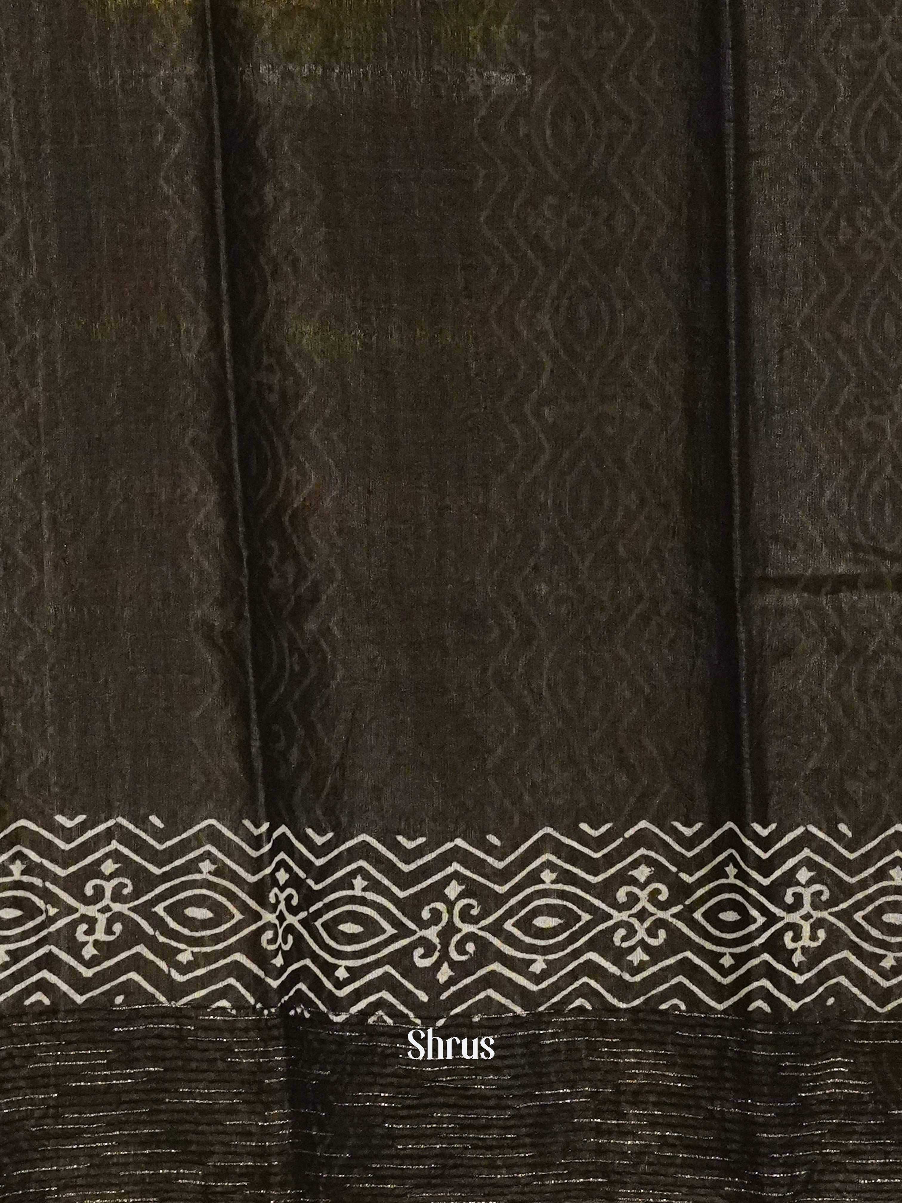 Black(Single Tone) - Semi Chanderi Saree