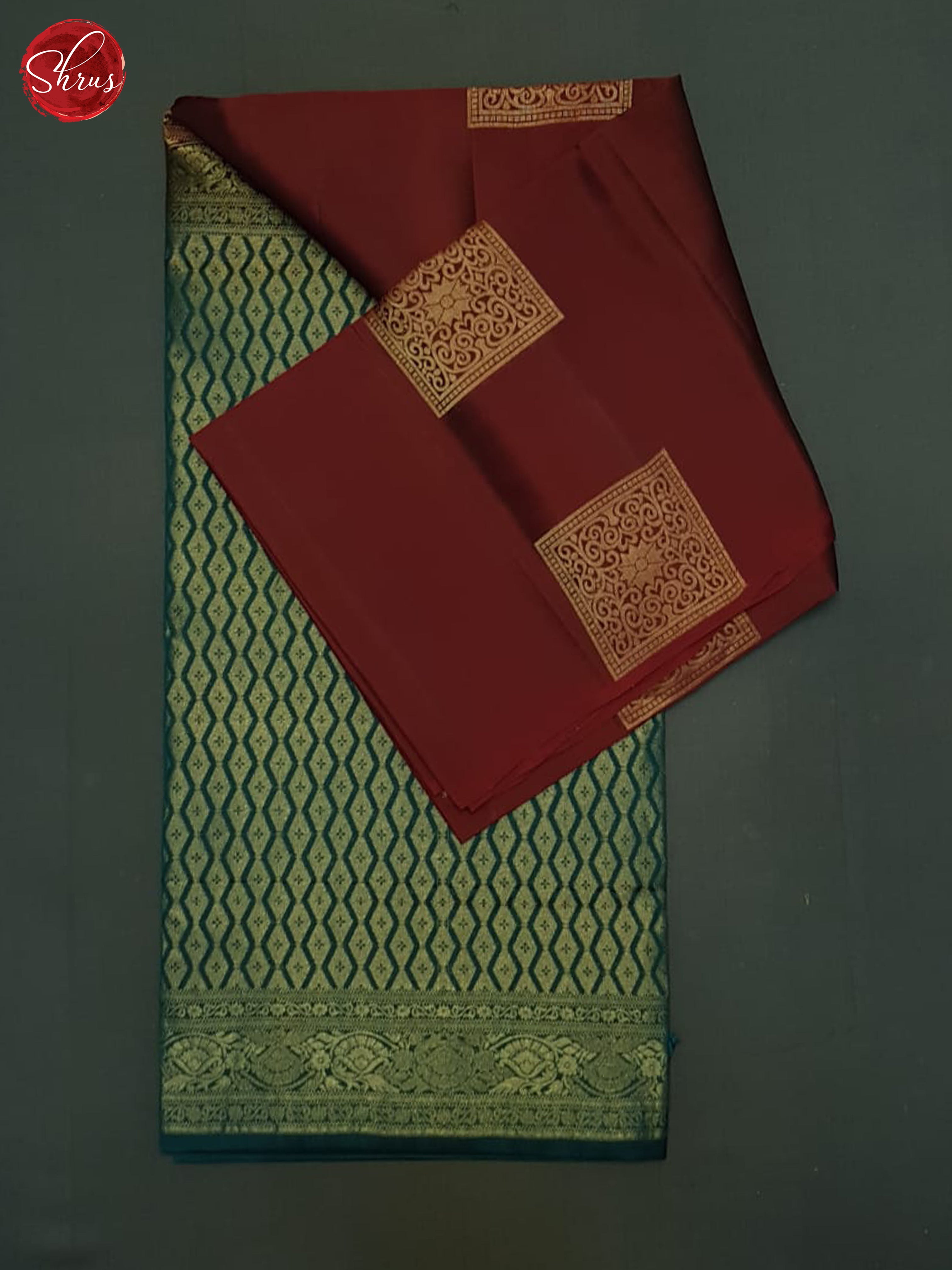 Arakku Maroon And Blue- Soft Silk Half-pure Saree - Shop on ShrusEternity.com