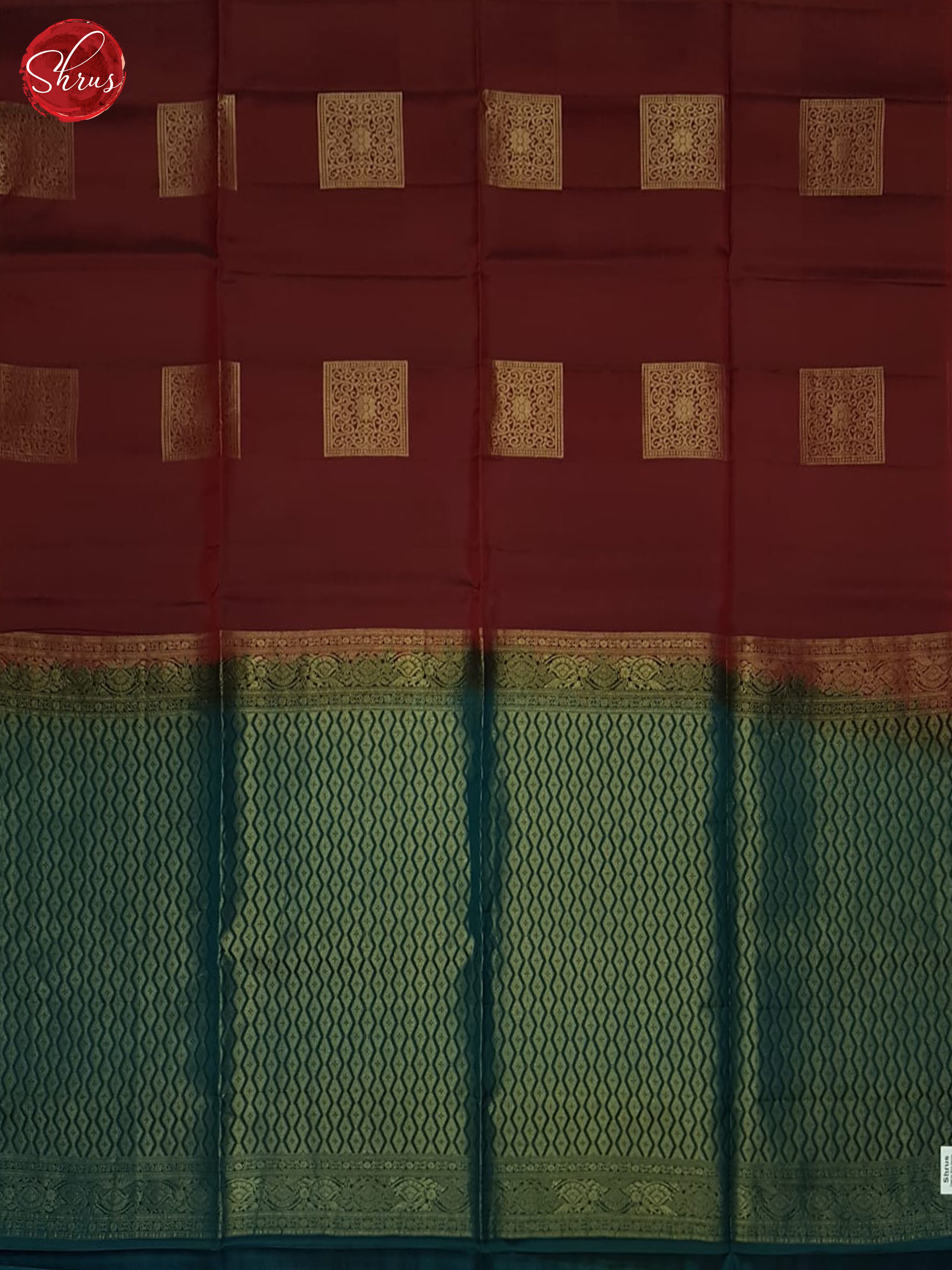 Arakku Maroon And Blue- Soft Silk Half-pure Saree - Shop on ShrusEternity.com