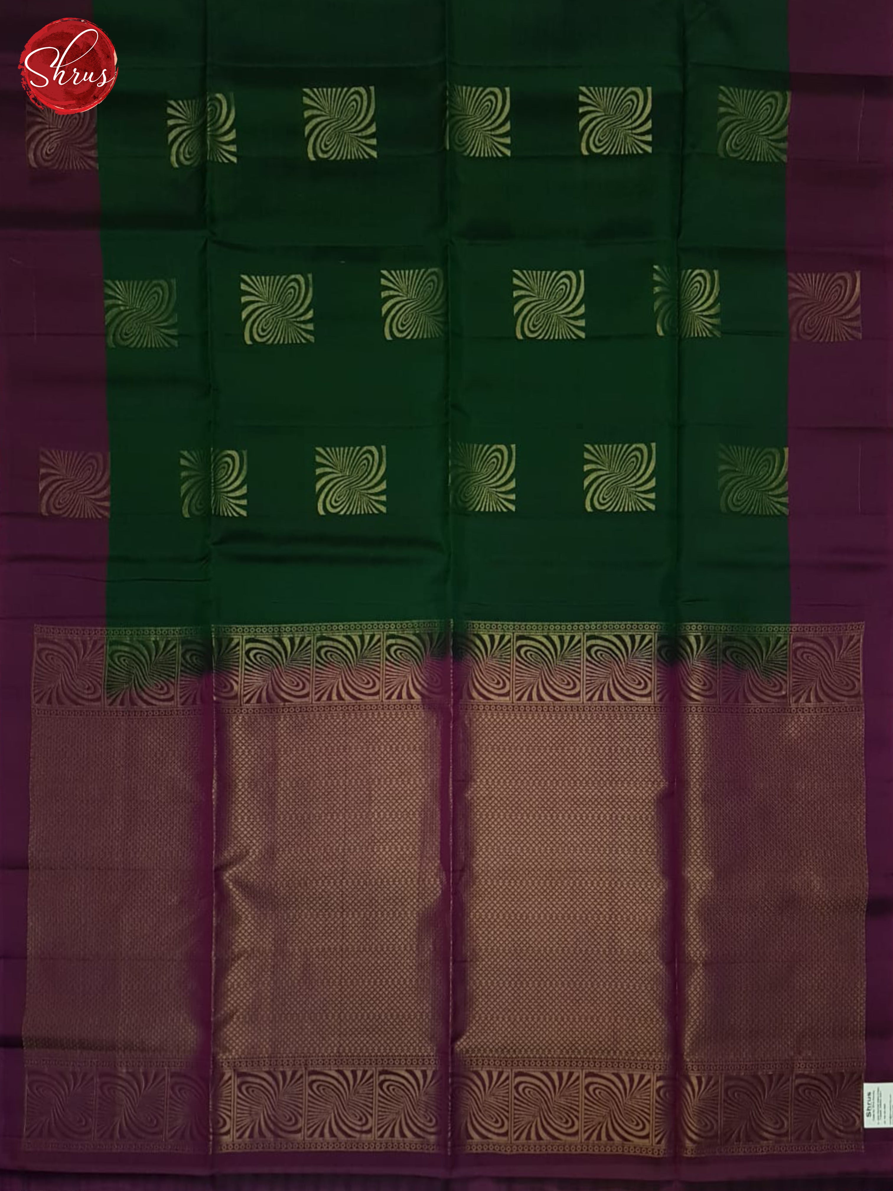 Green And Wine- Soft Silk Half-pure Saree - Shop on ShrusEternity.com