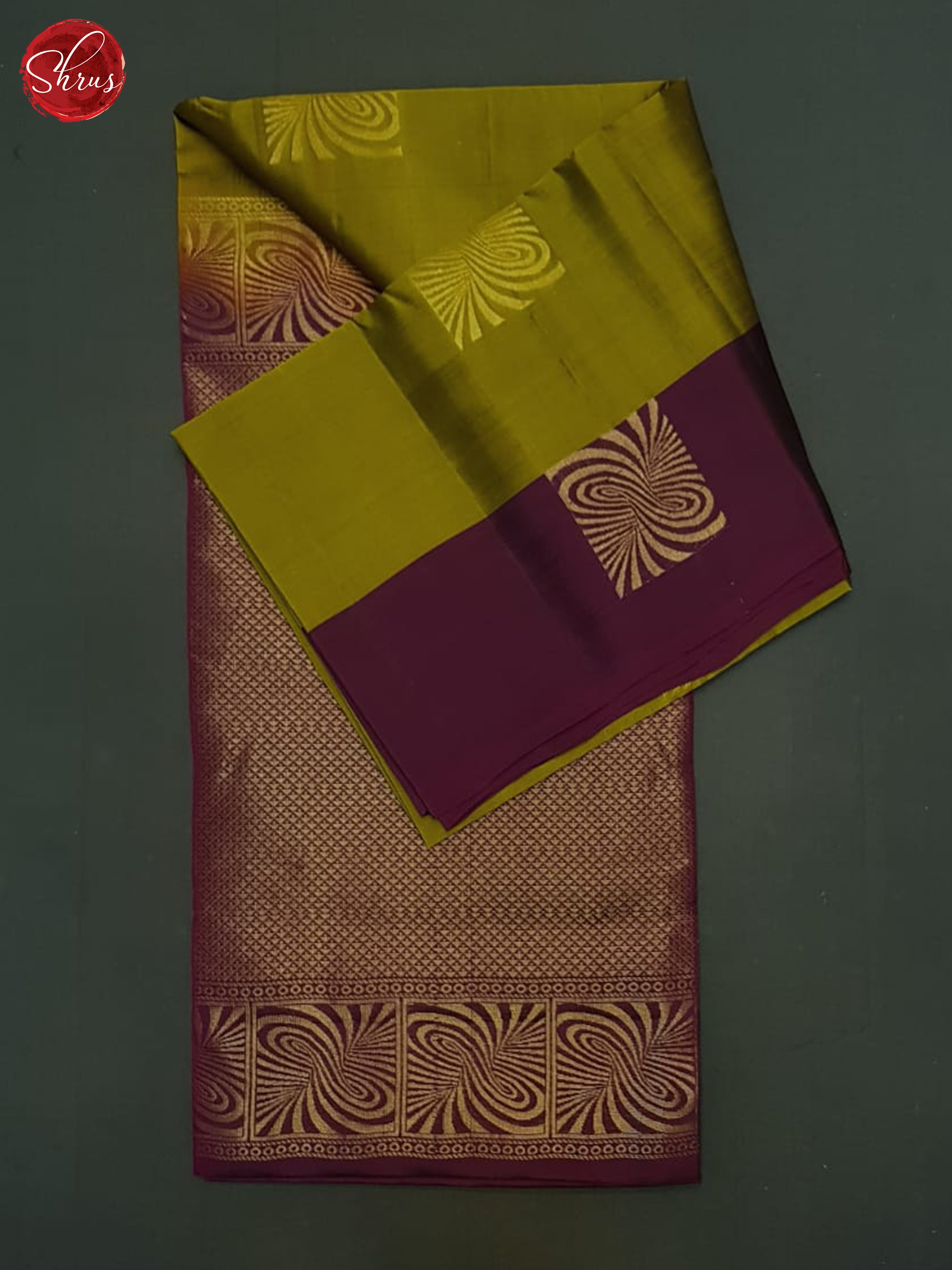 Green And Wine- Soft Silk Half Pure Saree - Shop on ShrusEternity.com