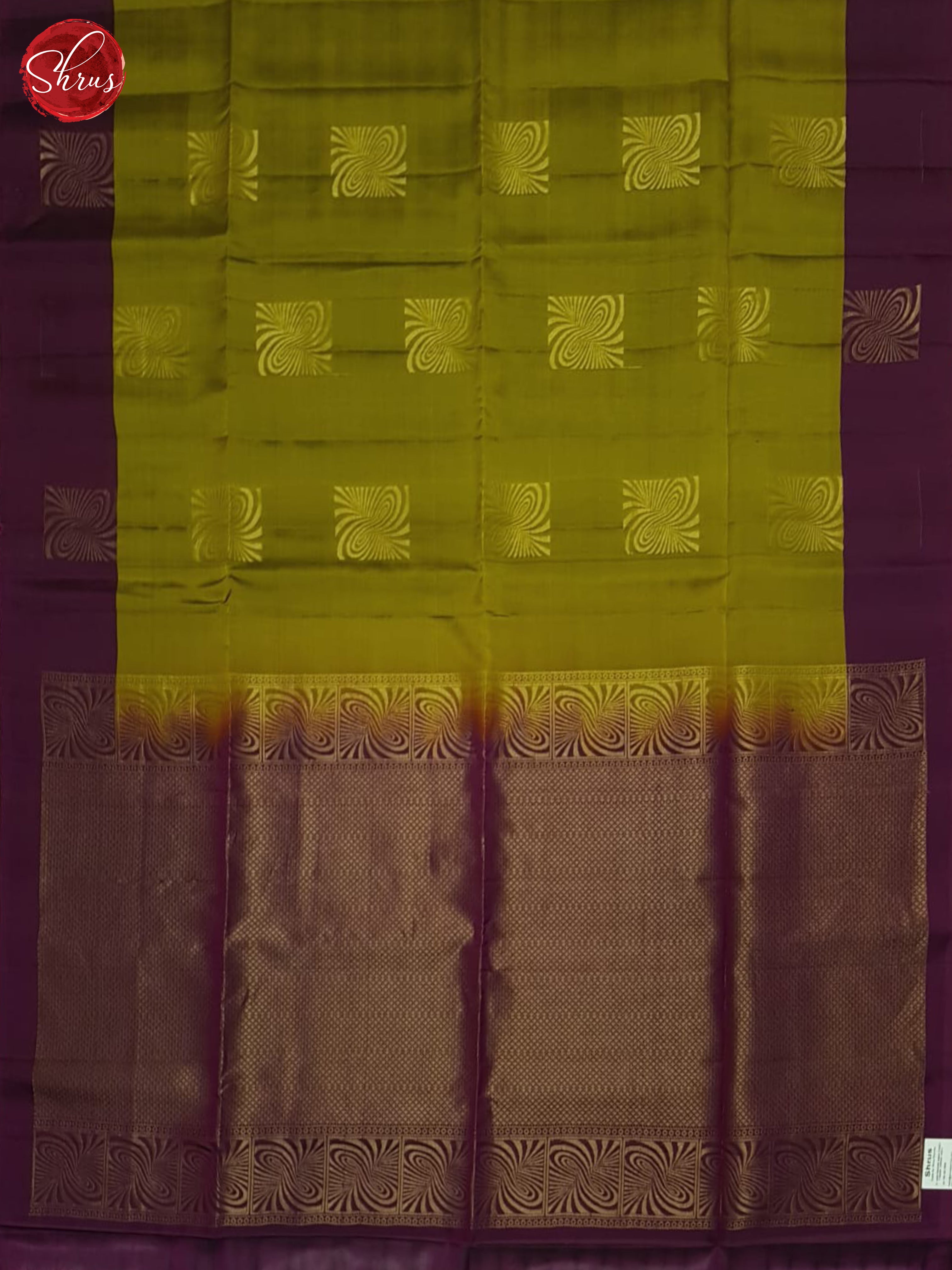 Green And Wine- Soft Silk Half Pure Saree - Shop on ShrusEternity.com