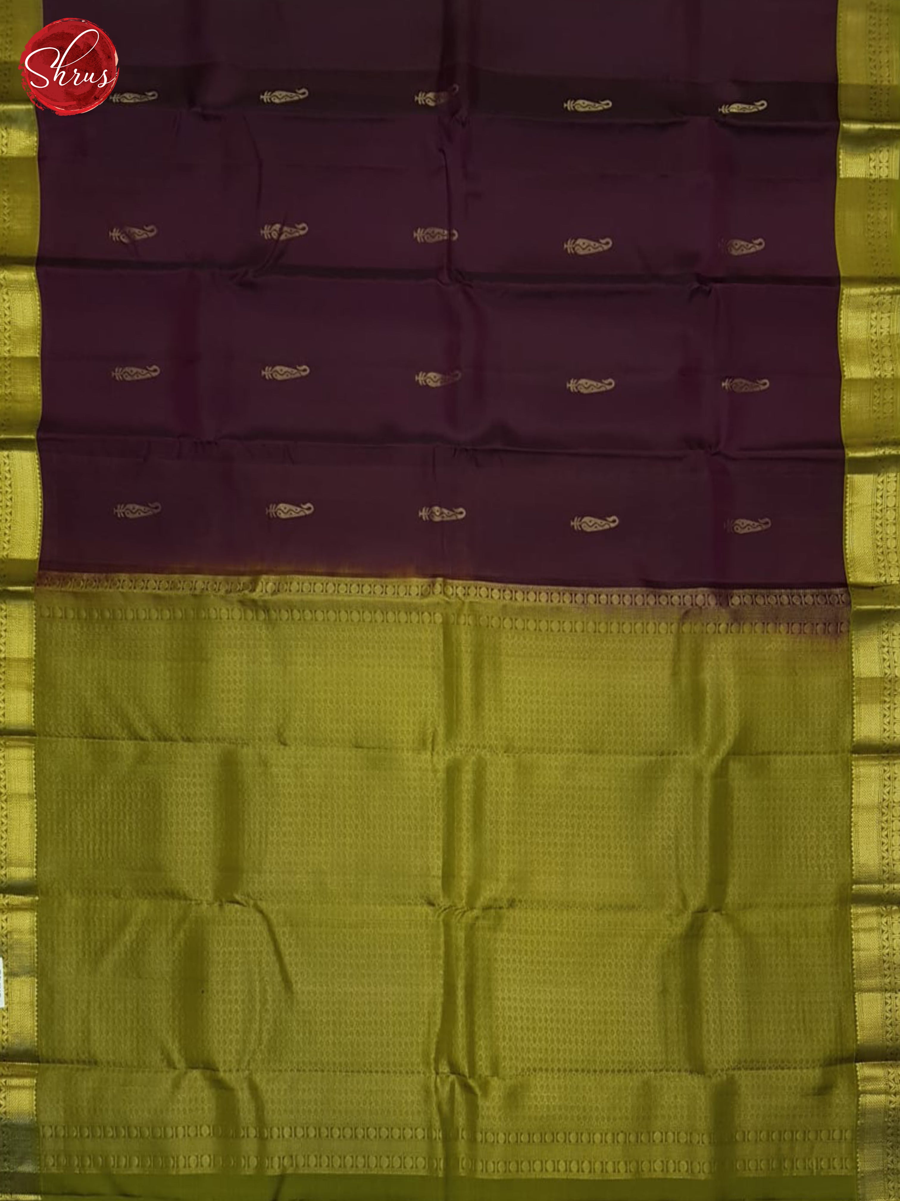 Wine And Green- Soft Silk Half-pure Saree - Shop on ShrusEternity.com