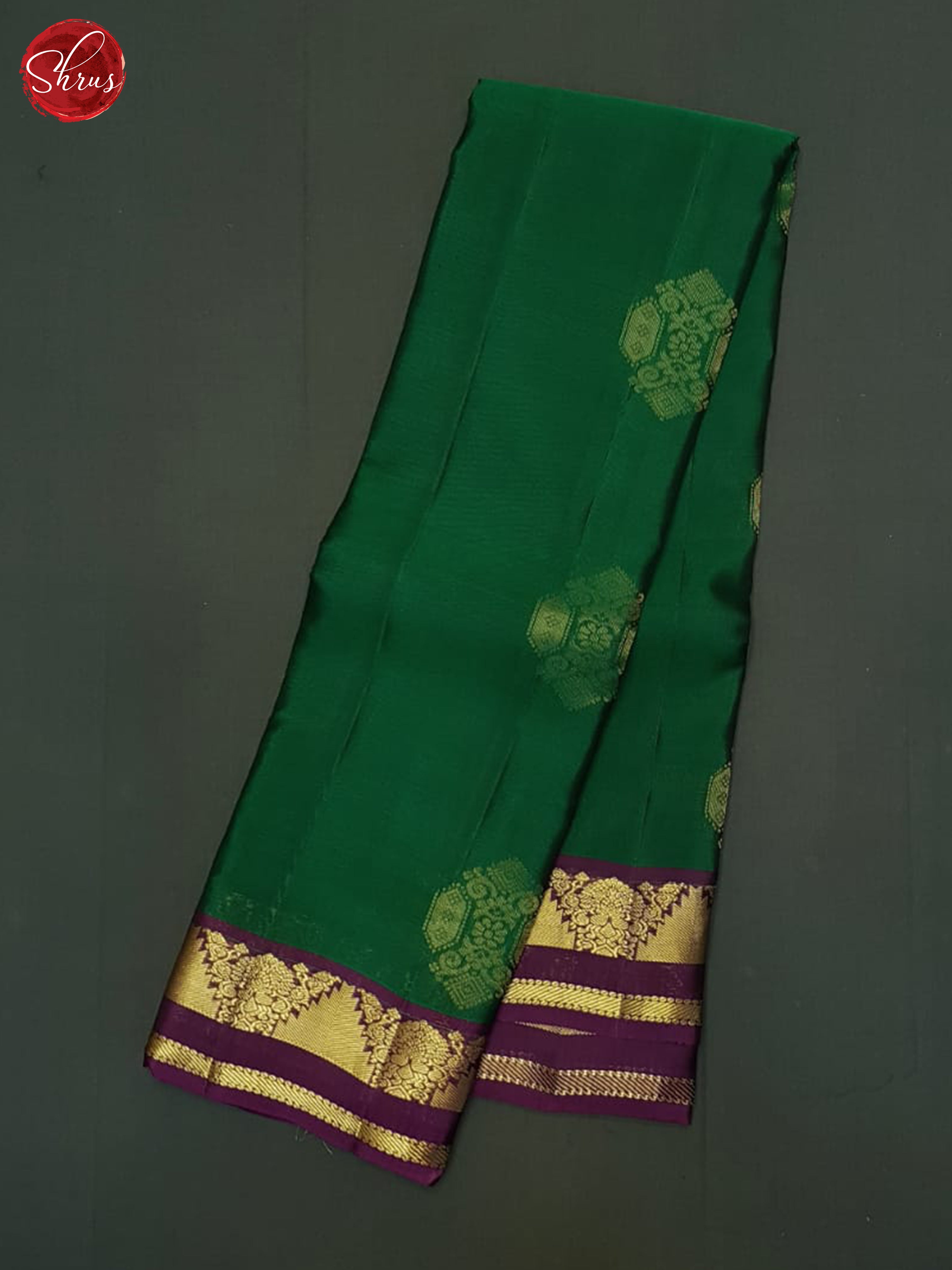 Green And Deep Wine- Soft Silk Half-pure Saree - Shop on ShrusEternity.com