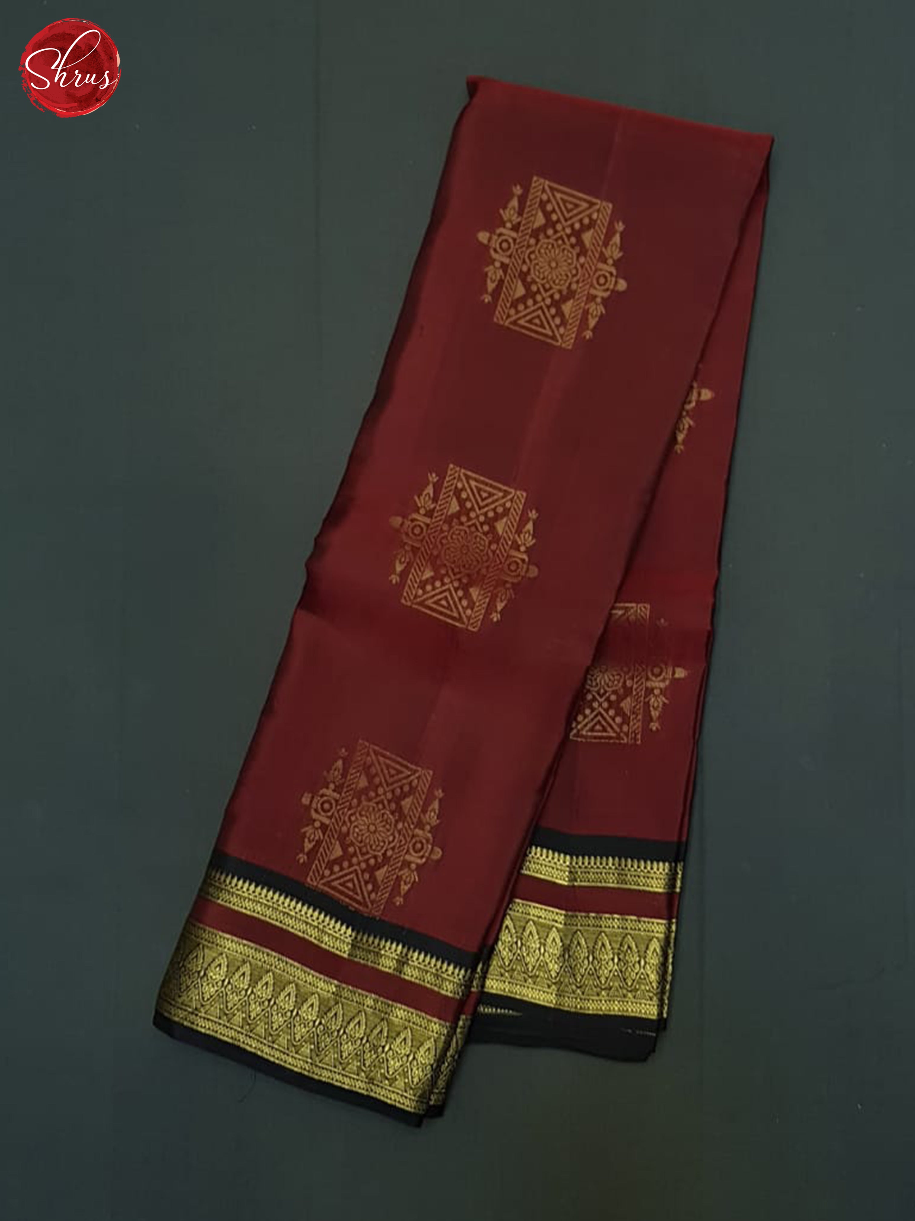 Maroon And Blue- Soft Silk Half-pure saree - Shop on ShrusEternity.com