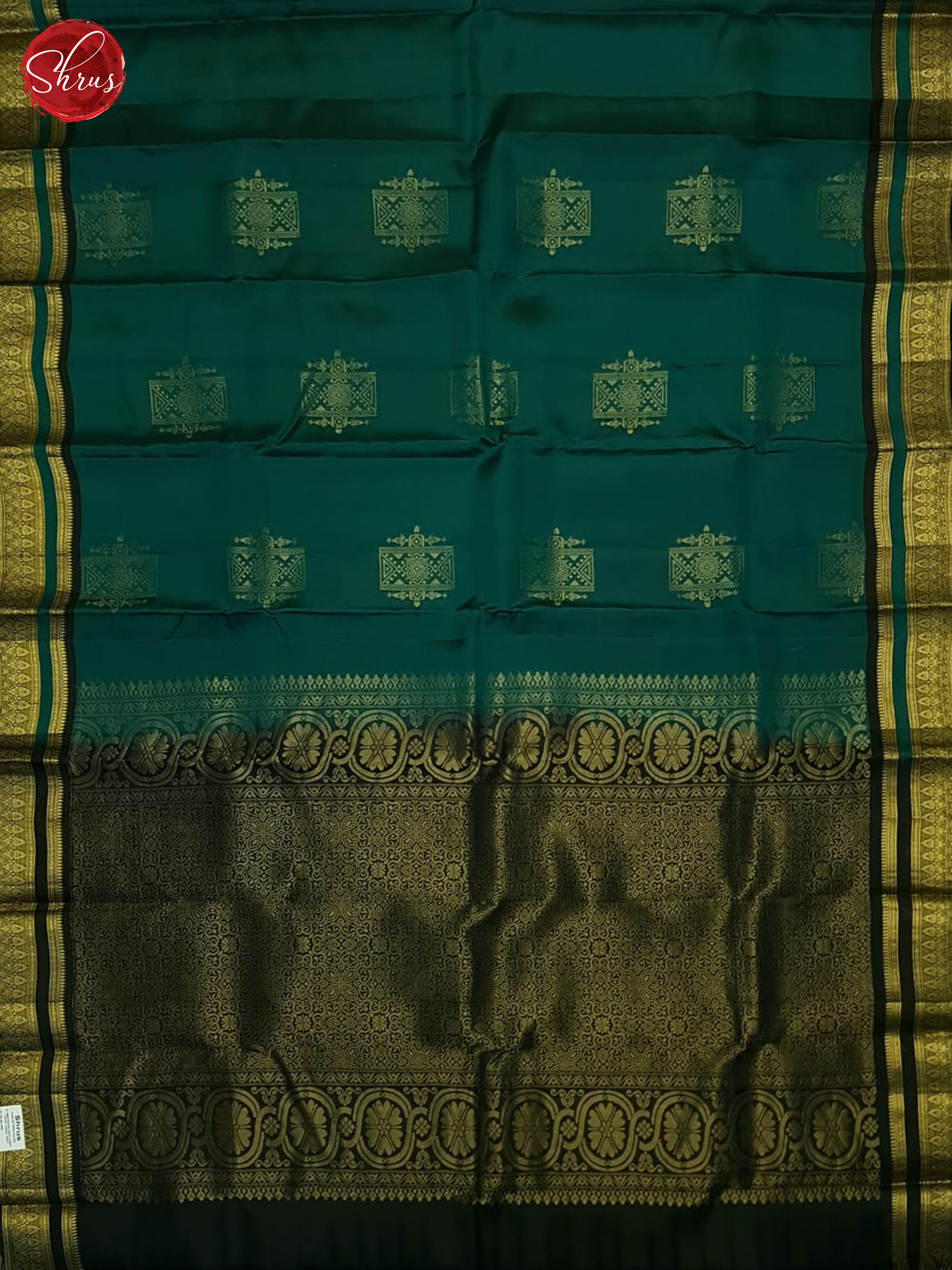 Peacock Neck And Blue- Soft silk Half-pure Saree - Shop on ShrusEternity.com