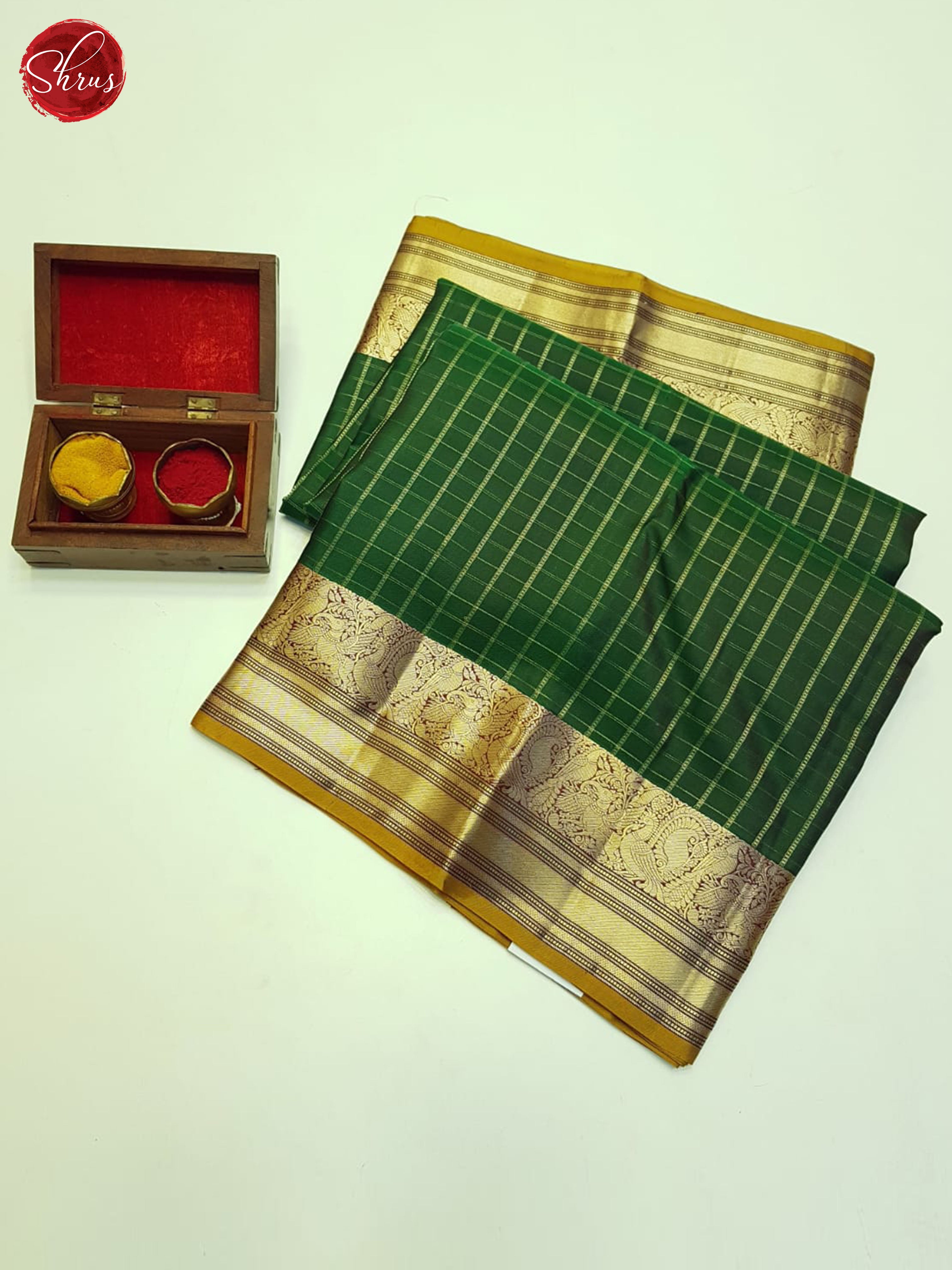 Green And Maroon- Kanchipuram Silk Saree - Shop on ShrusEternity.com
