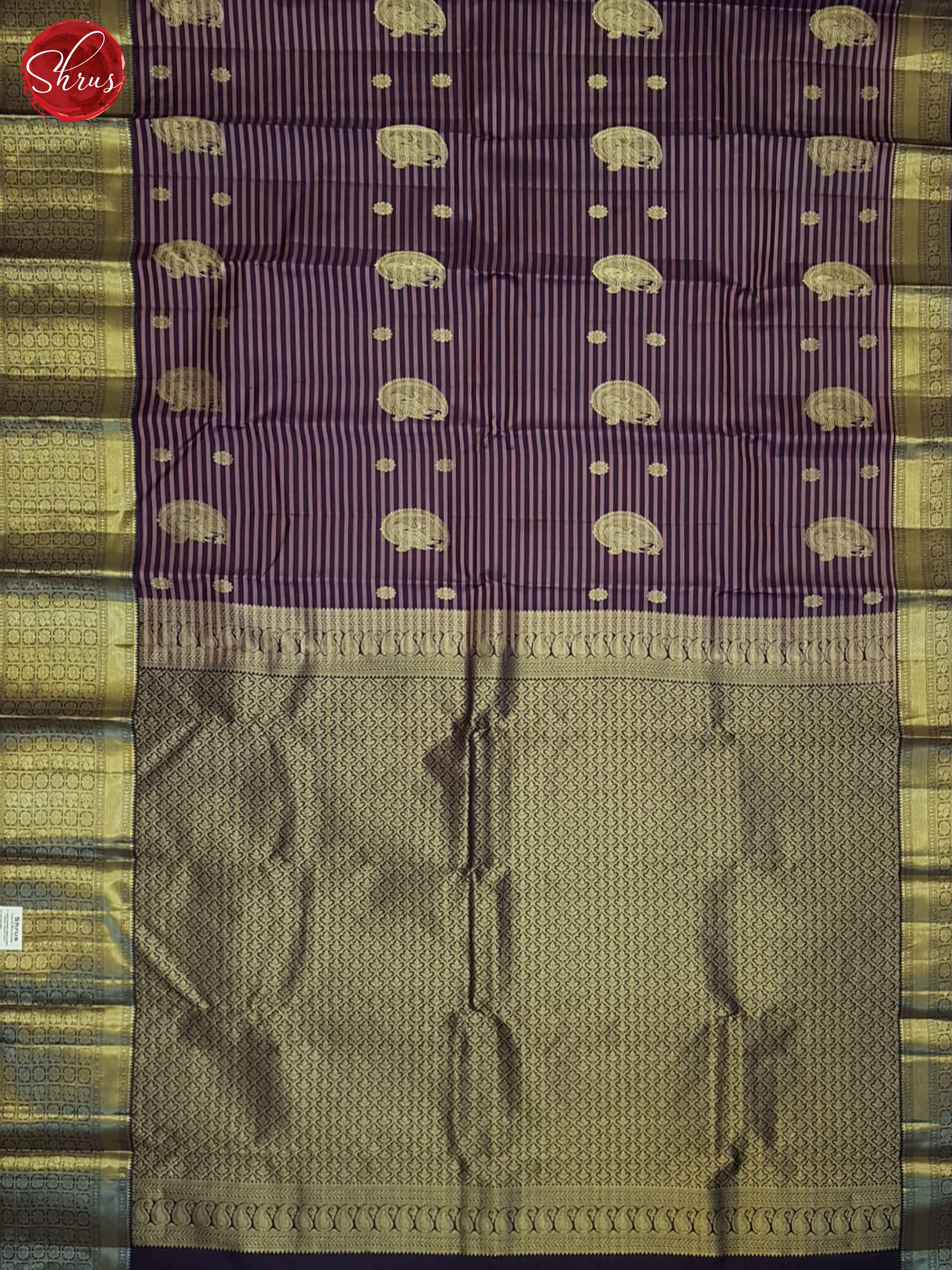 Wine And Purple- Kanchipuram Silk Saree - Shop on ShrusEternity.com