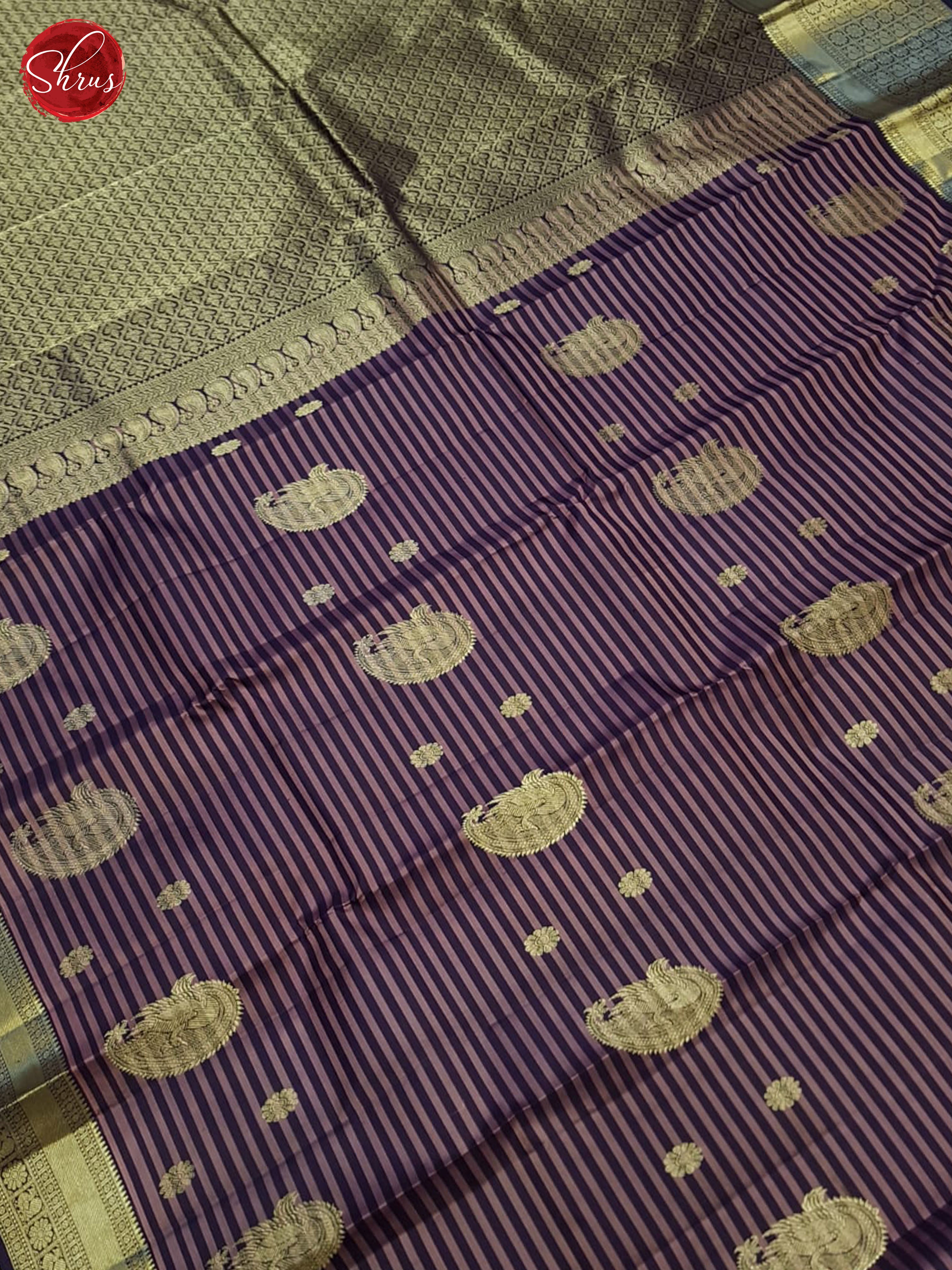 Wine And Purple- Kanchipuram Silk Saree - Shop on ShrusEternity.com