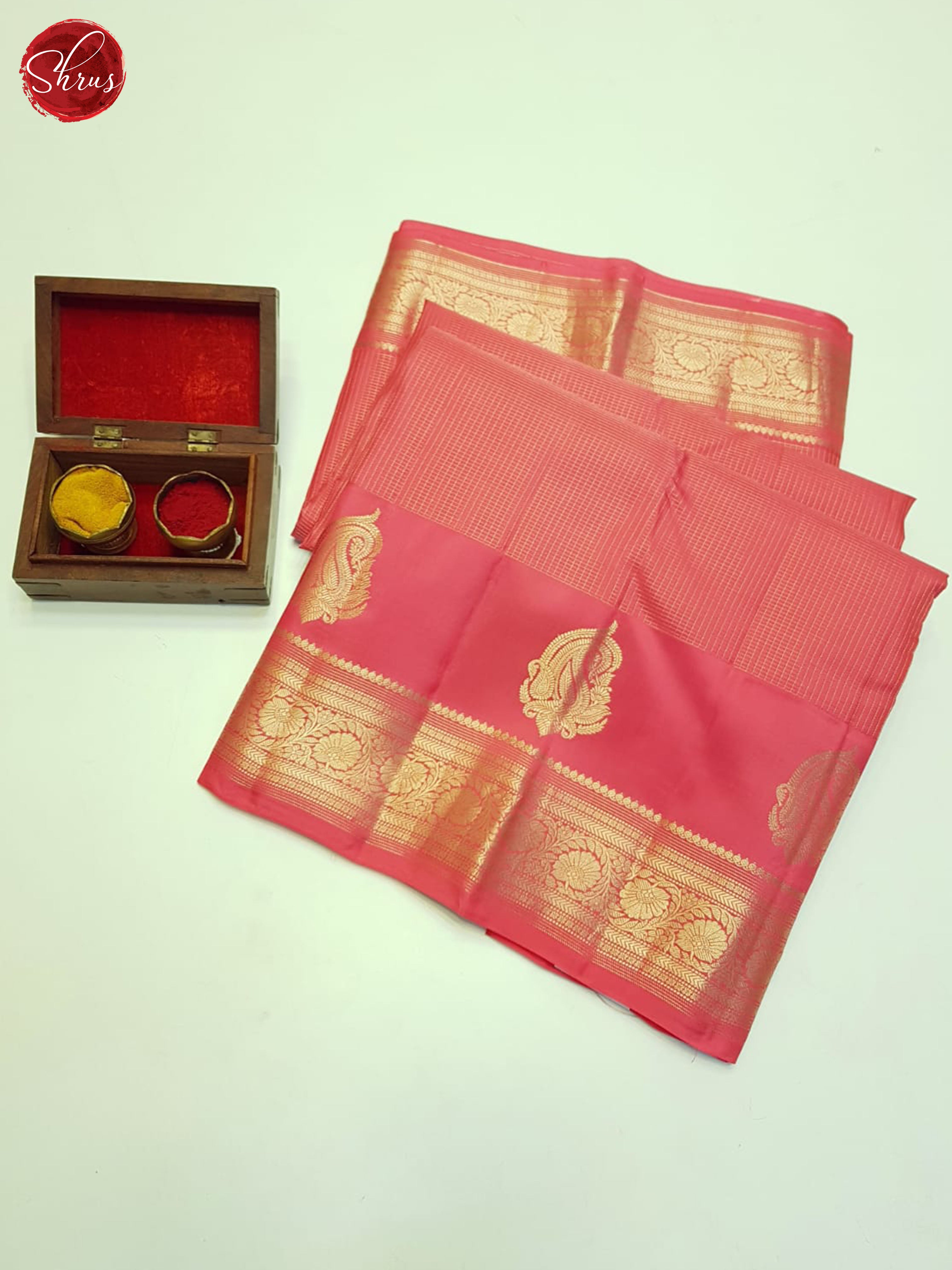 Pink(Single Tone)-Kanchipuram Silk Saree - Shop on ShrusEternity.com