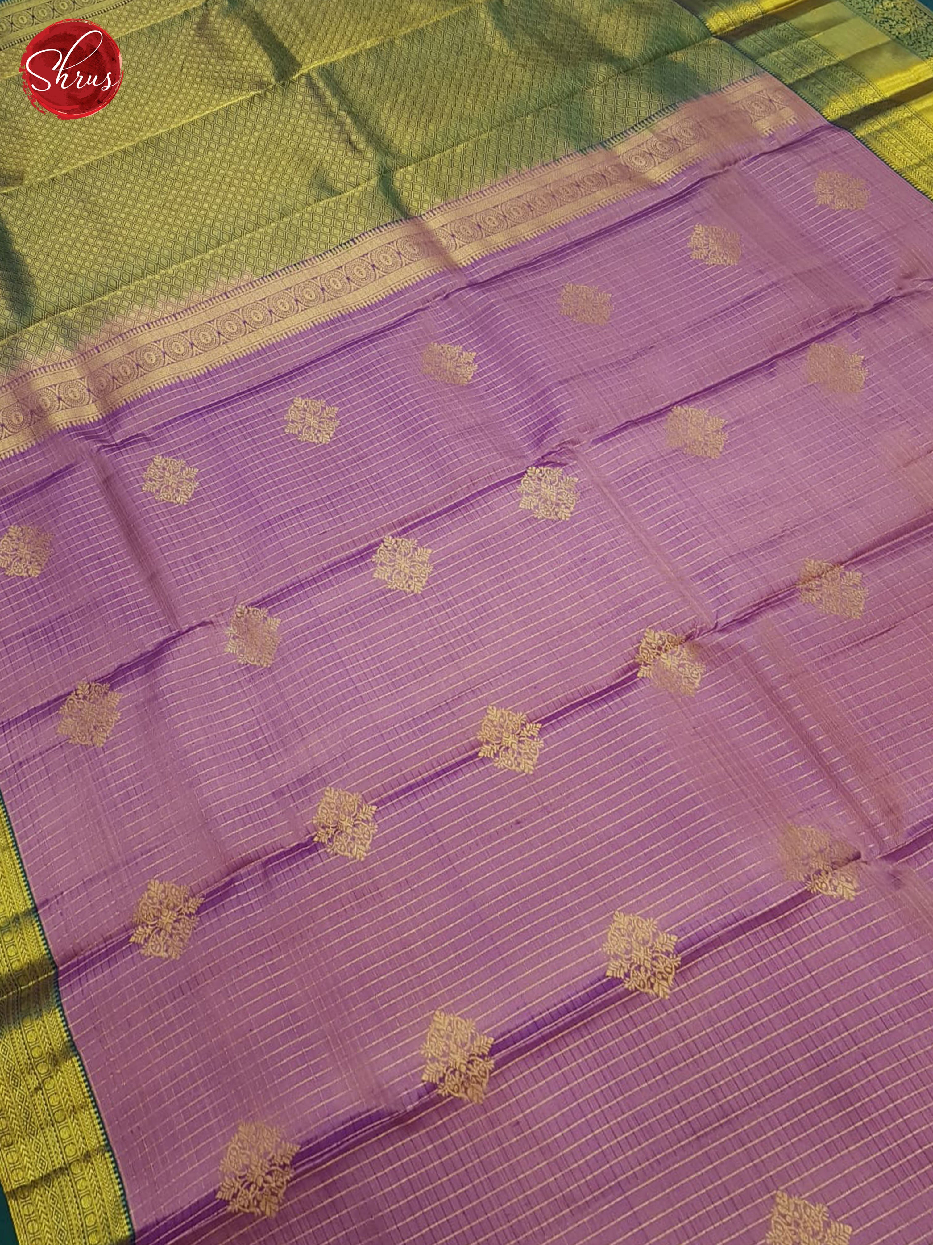 Lavender And Green- Kanchipuram Silk Saree - Shop on ShrusEternity.com