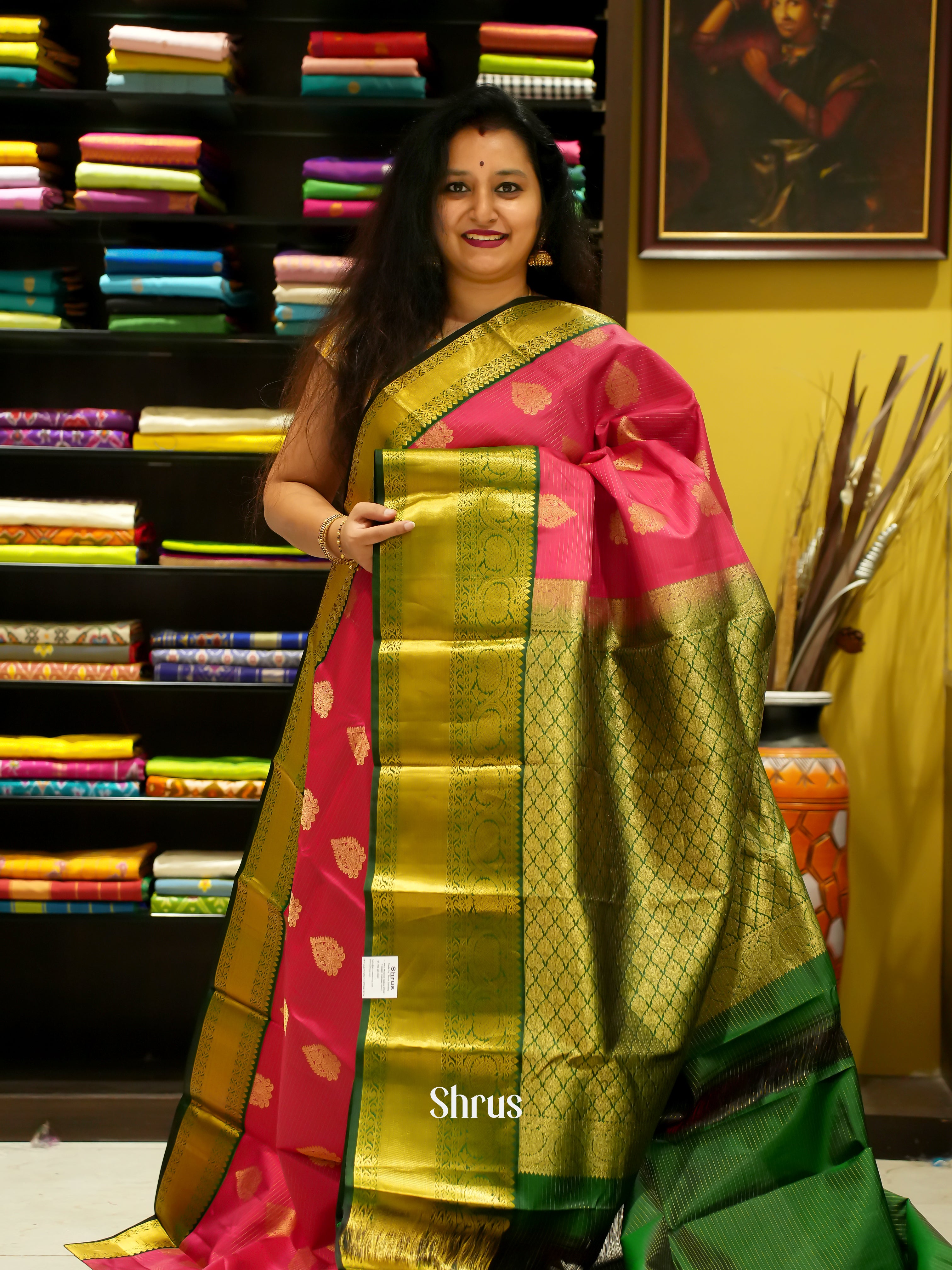 Red And Green- Korvai Kanchipuram Silk Saree