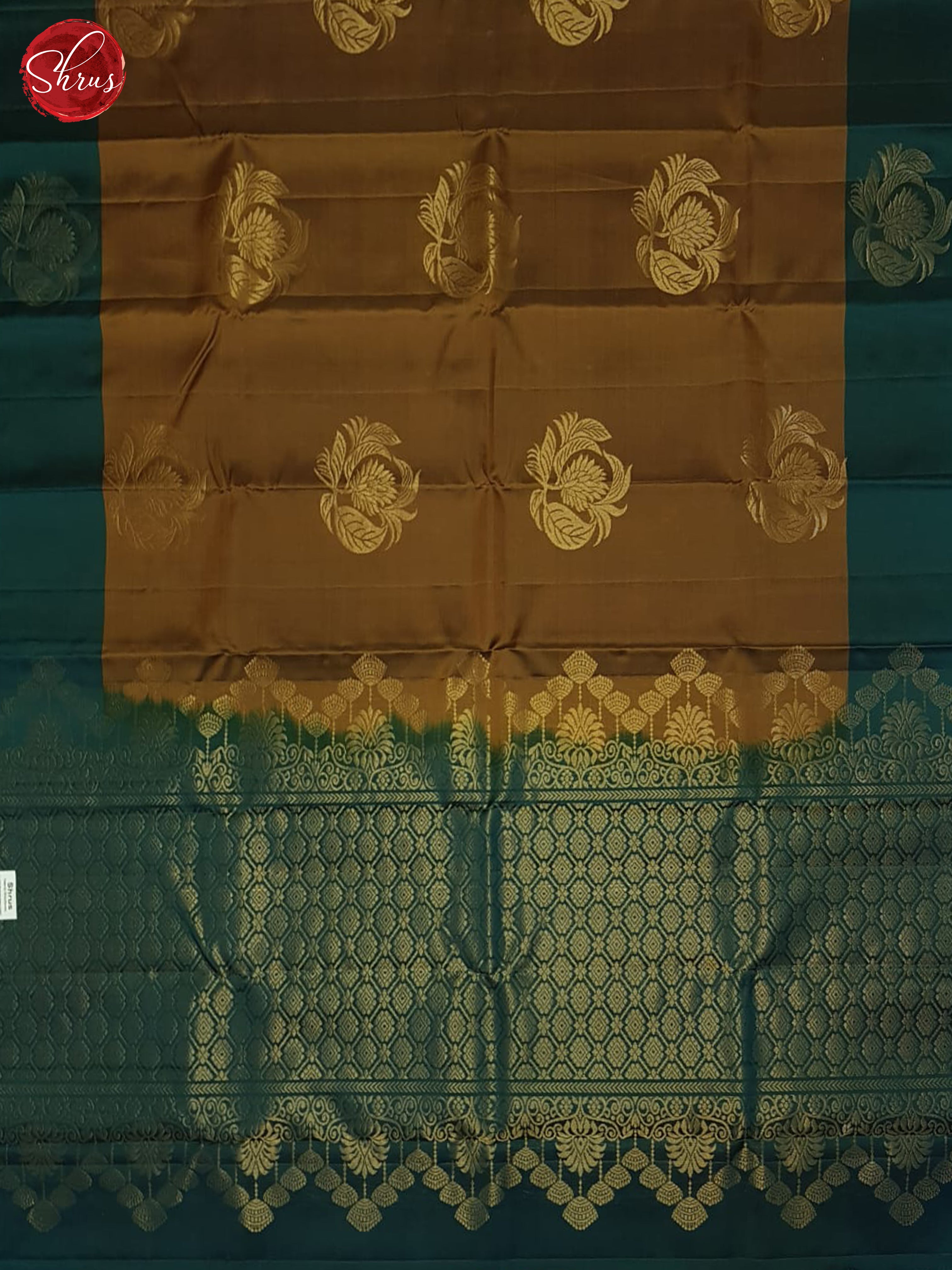 Brown & Blue - Soft Silk-halfpure Saree - Shop on ShrusEternity.com