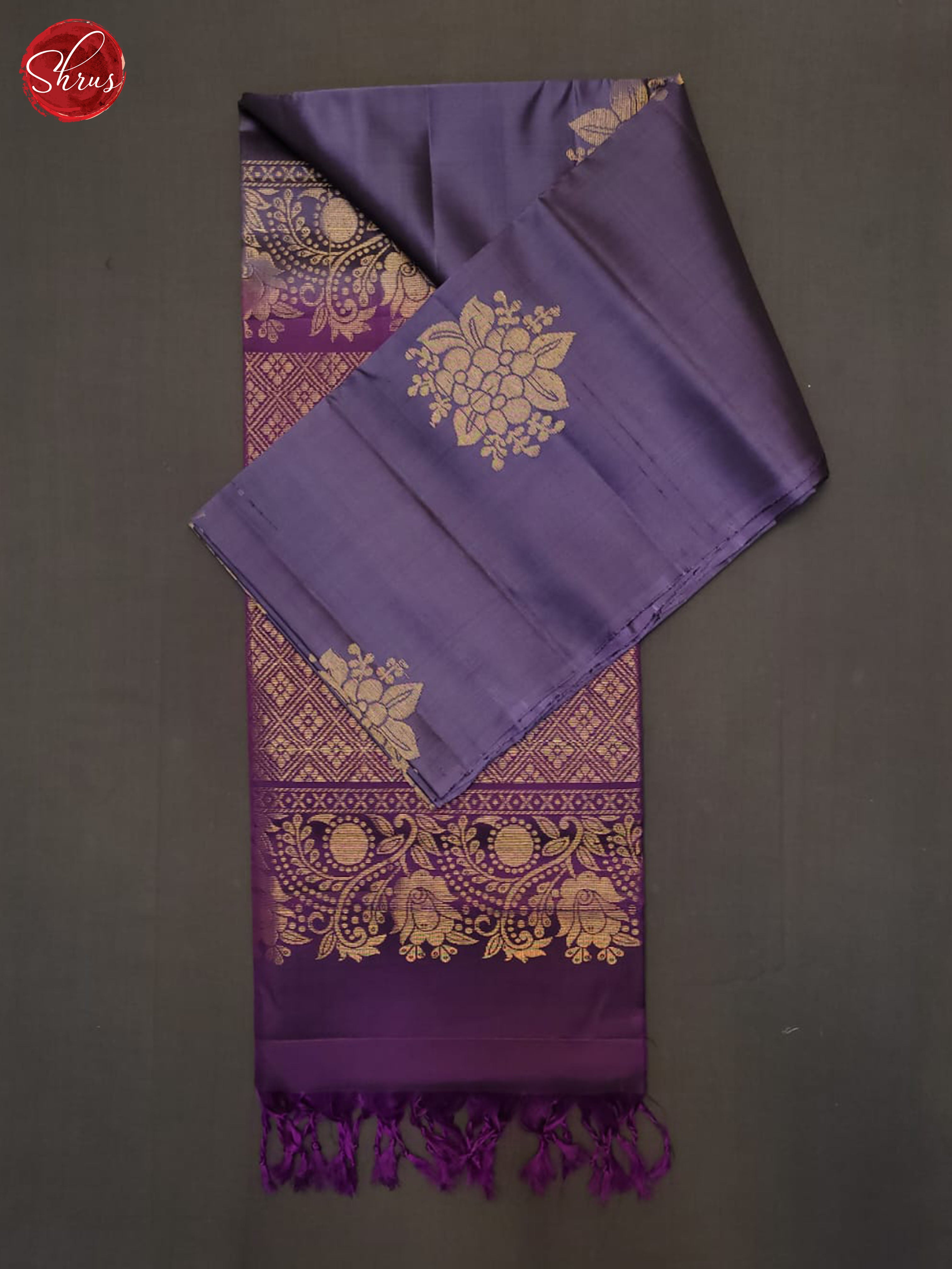 Dusty Lavender And Purple- Soft Silk Half-pure Saree - Shop on ShrusEternity.com