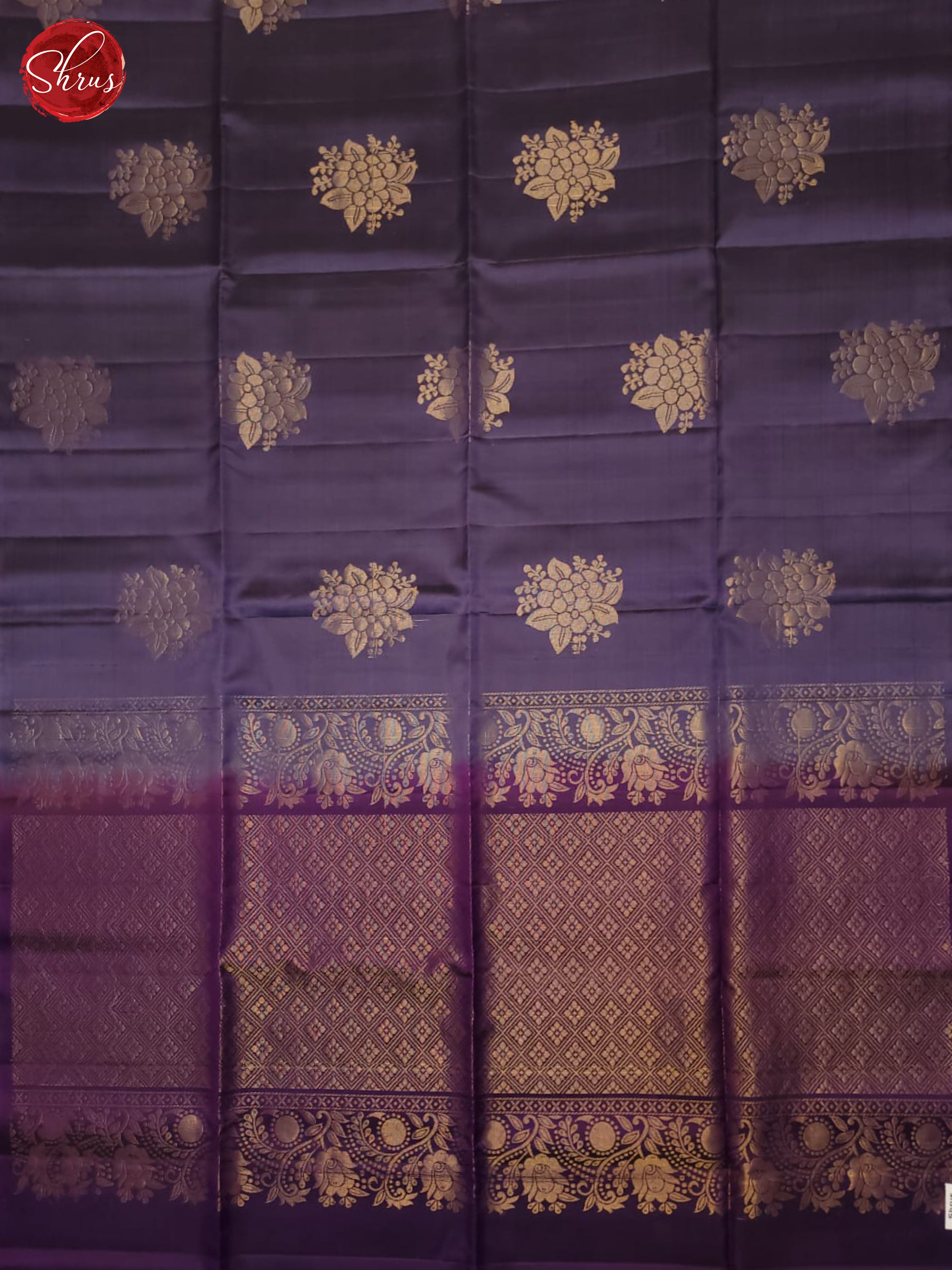 Dusty Lavender And Purple- Soft Silk Half-pure Saree - Shop on ShrusEternity.com