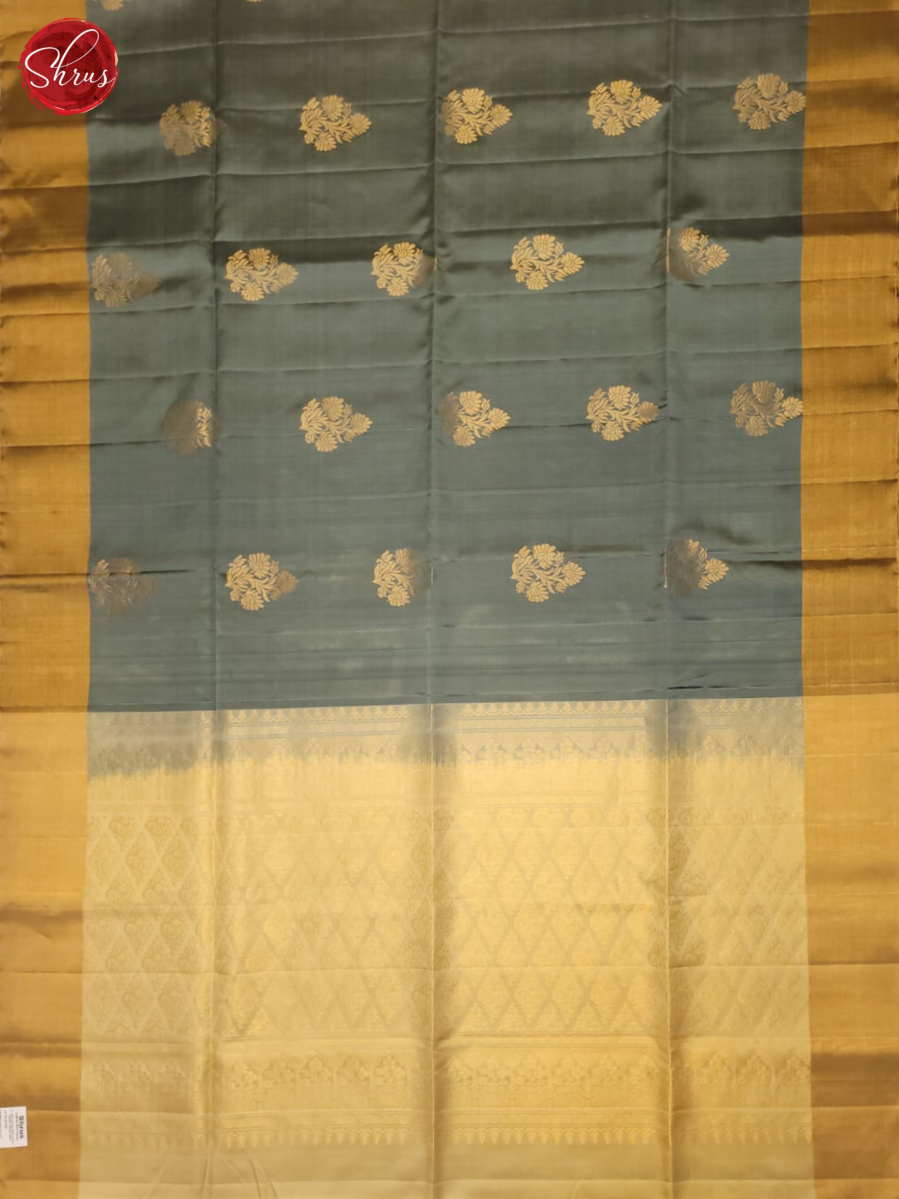 Grey And Beige- Soft Silk Half-pure Saree - Shop on ShrusEternity.com