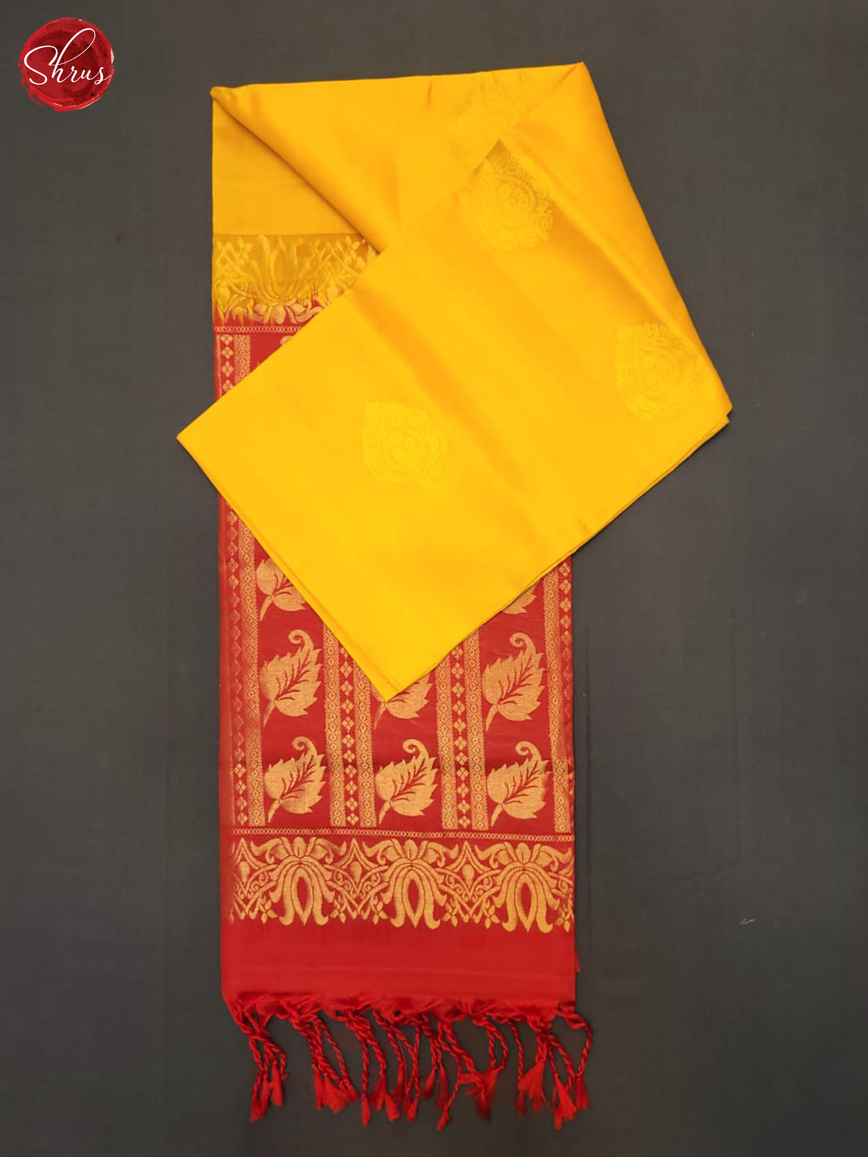 Yellow And Red- Soft Silk Half-pure Saree - Shop on ShrusEternity.com
