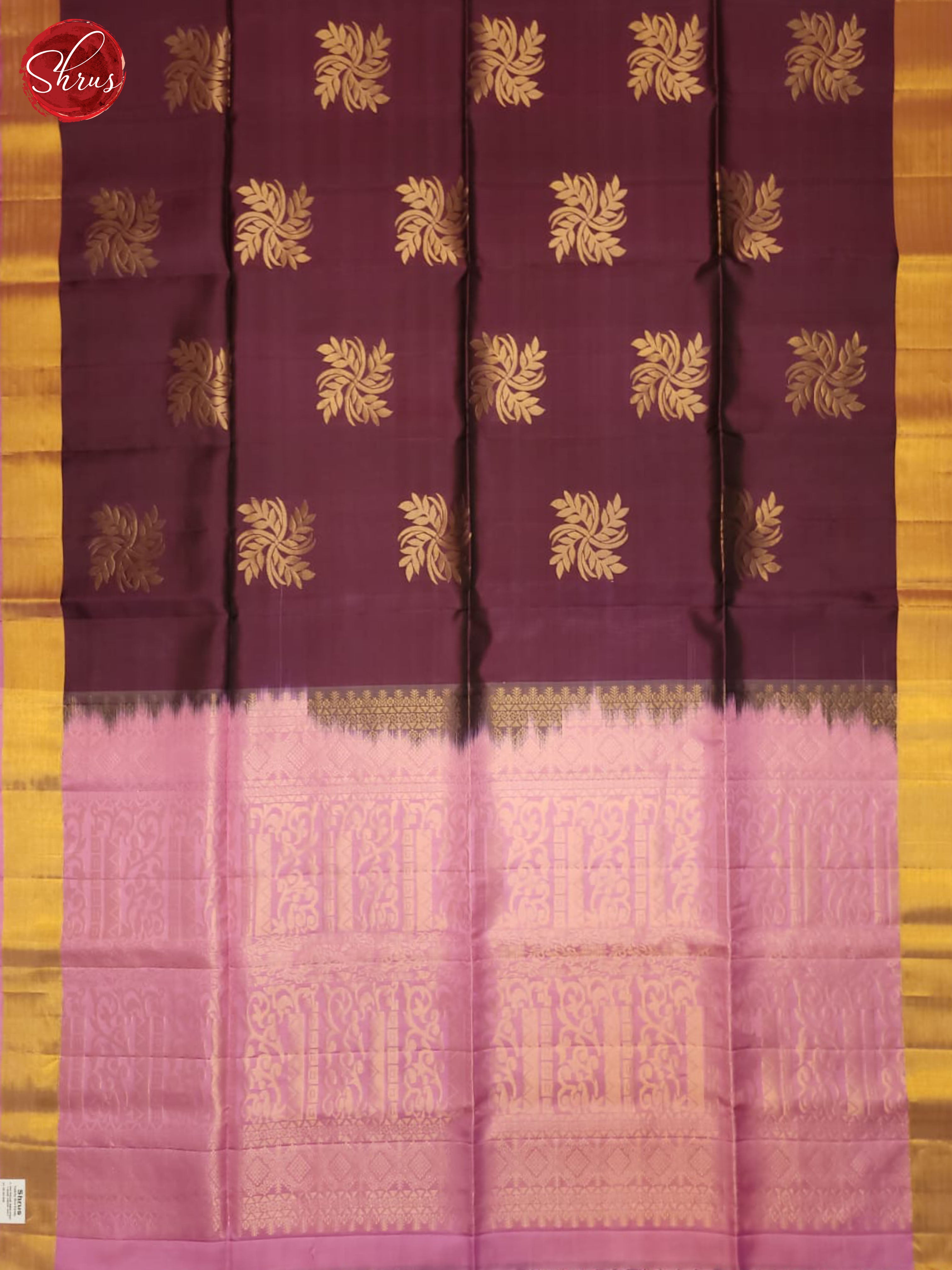 Wine And Pink- Soft Silk half-pure Saree - Shop on ShrusEternity.com