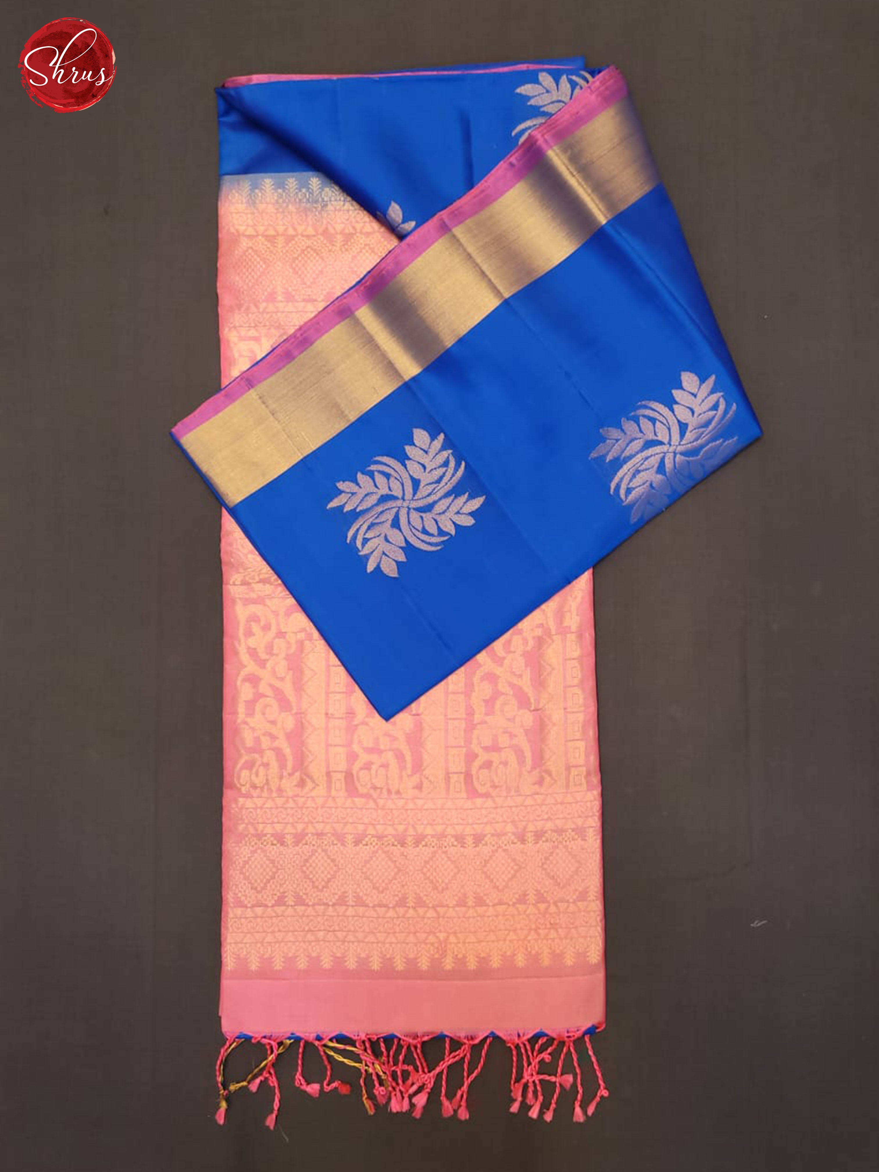 Blue And Pink- Soft Silk Half-pure Saree - Shop on ShrusEternity.com