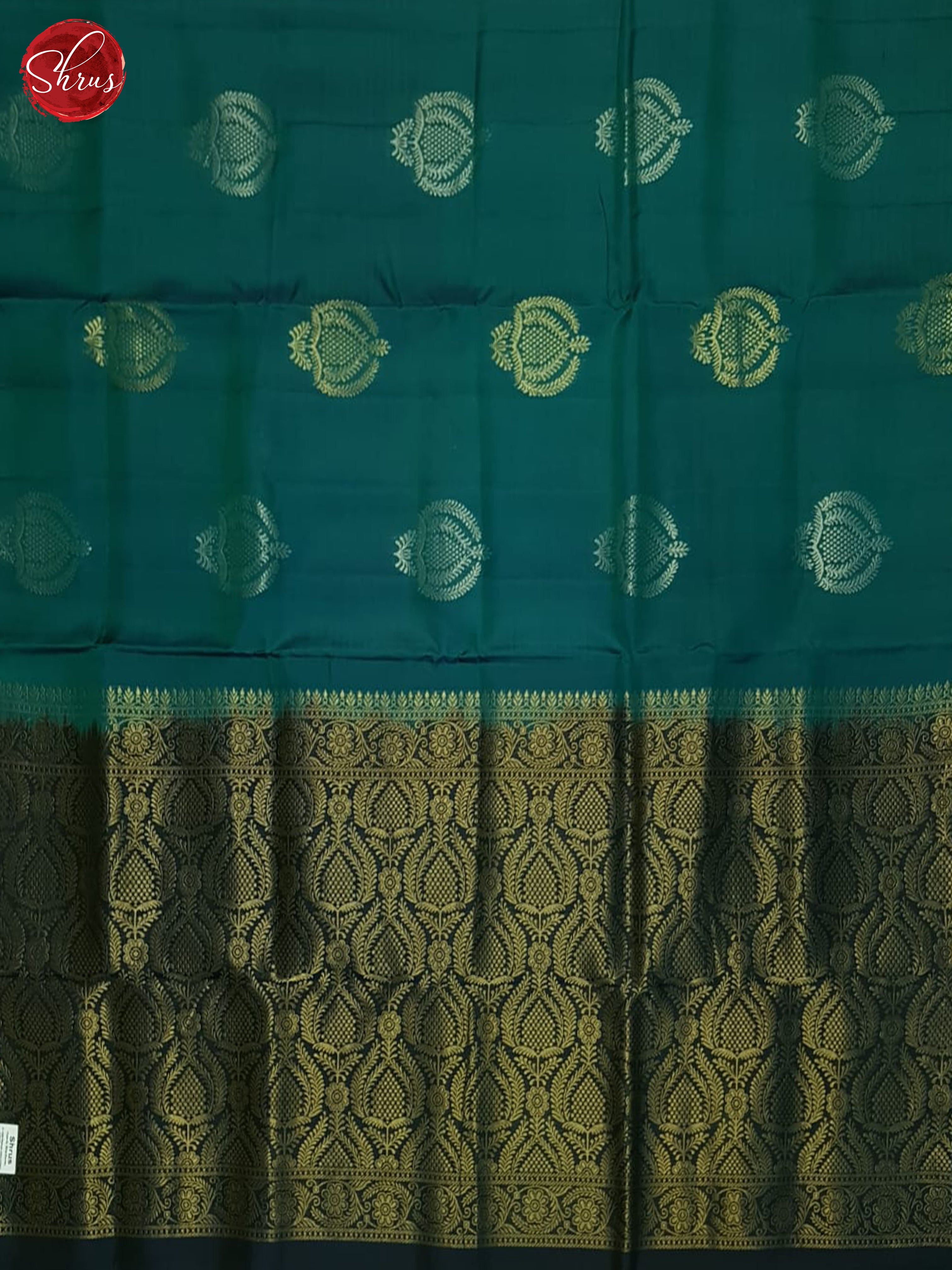 Teal & Blue- Soft Silk-halfpure Saree - Shop on ShrusEternity.com