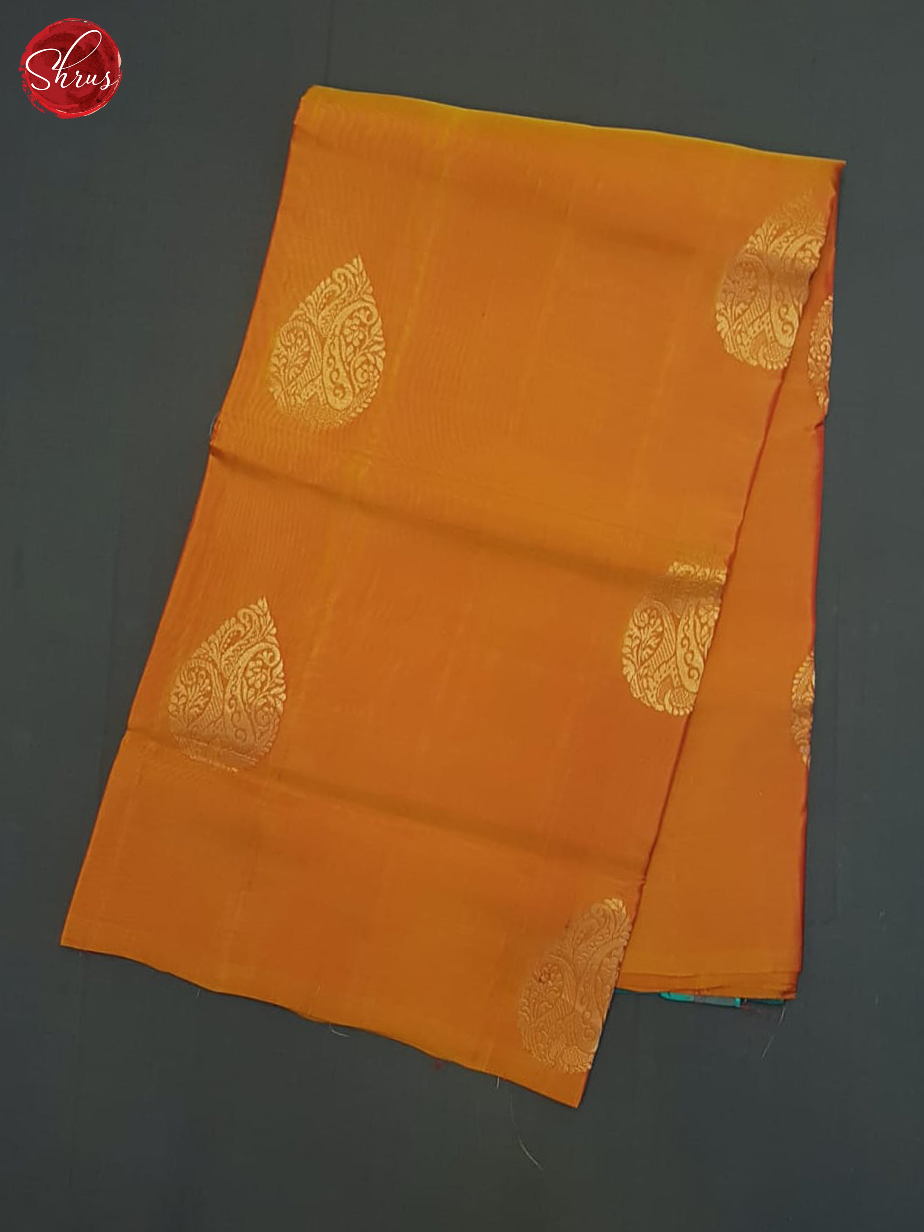 Orange And Peacock Green- Soft Silk half-pure Saree - Shop on ShrusEternity.com