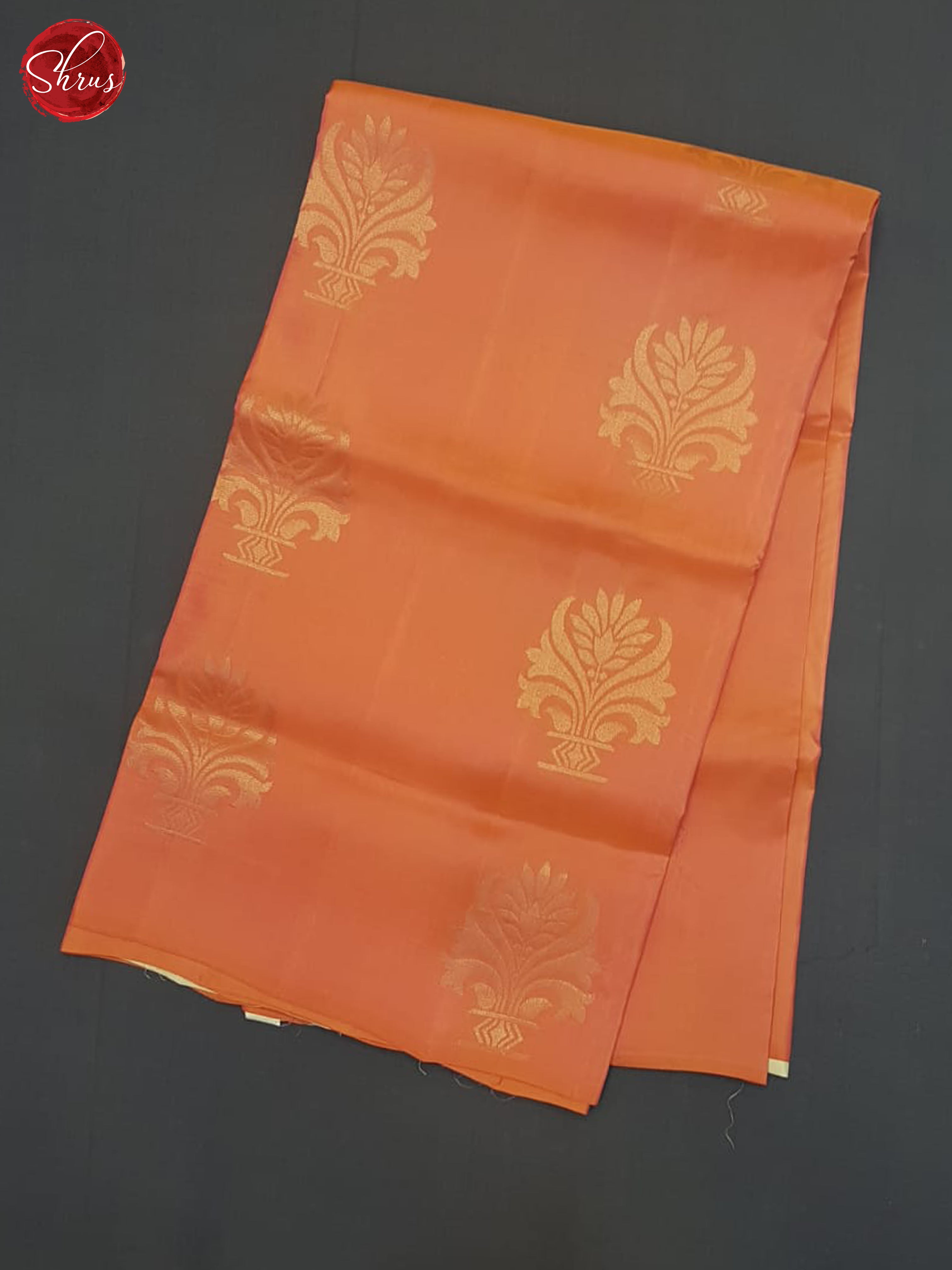 Orangish Pink And Cream- SOft Silk Half-pure Saree - Shop on ShrusEternity.com