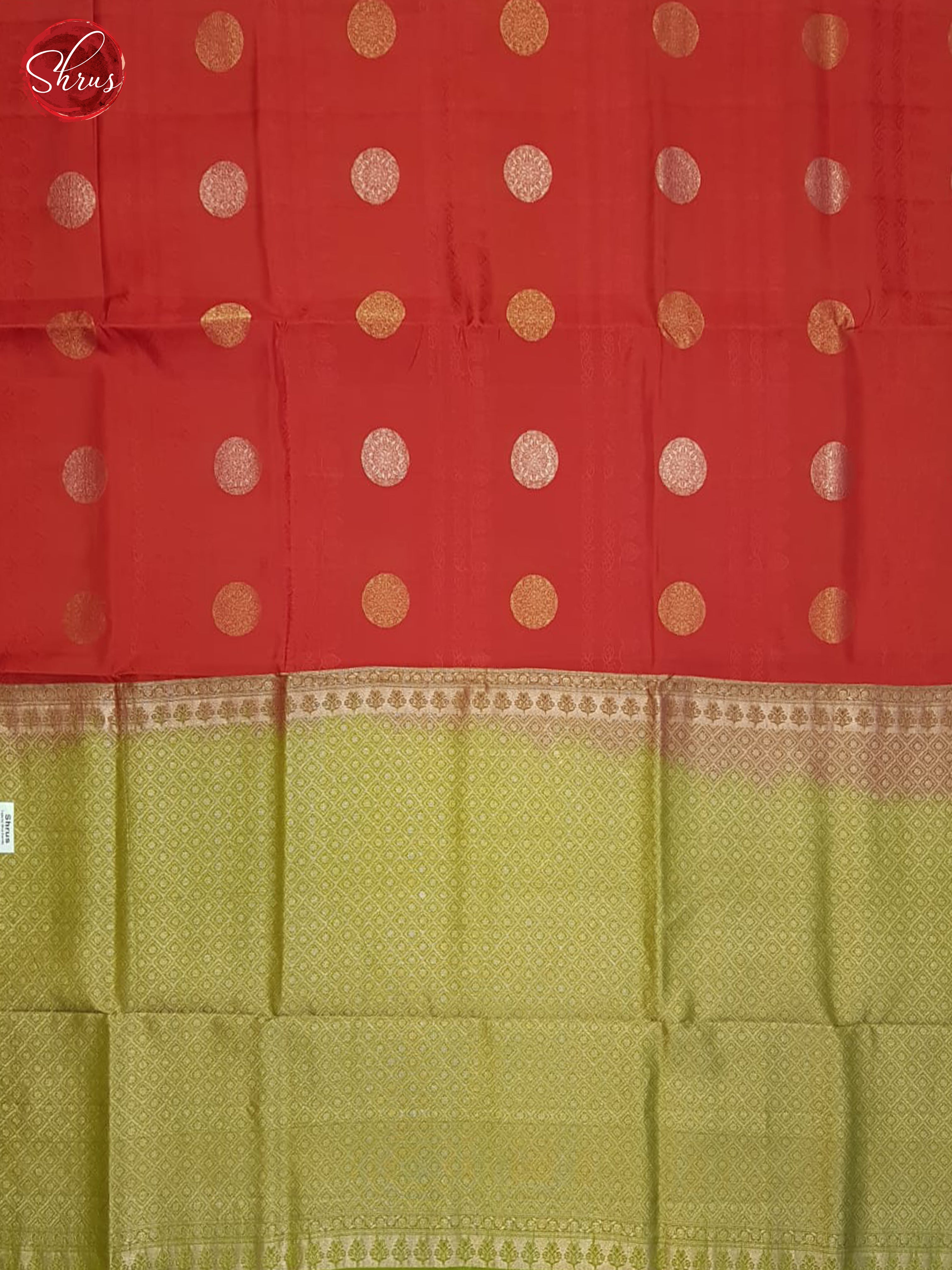 Red And Green- Soft SIlk Half-pure Saree - Shop on ShrusEternity.com