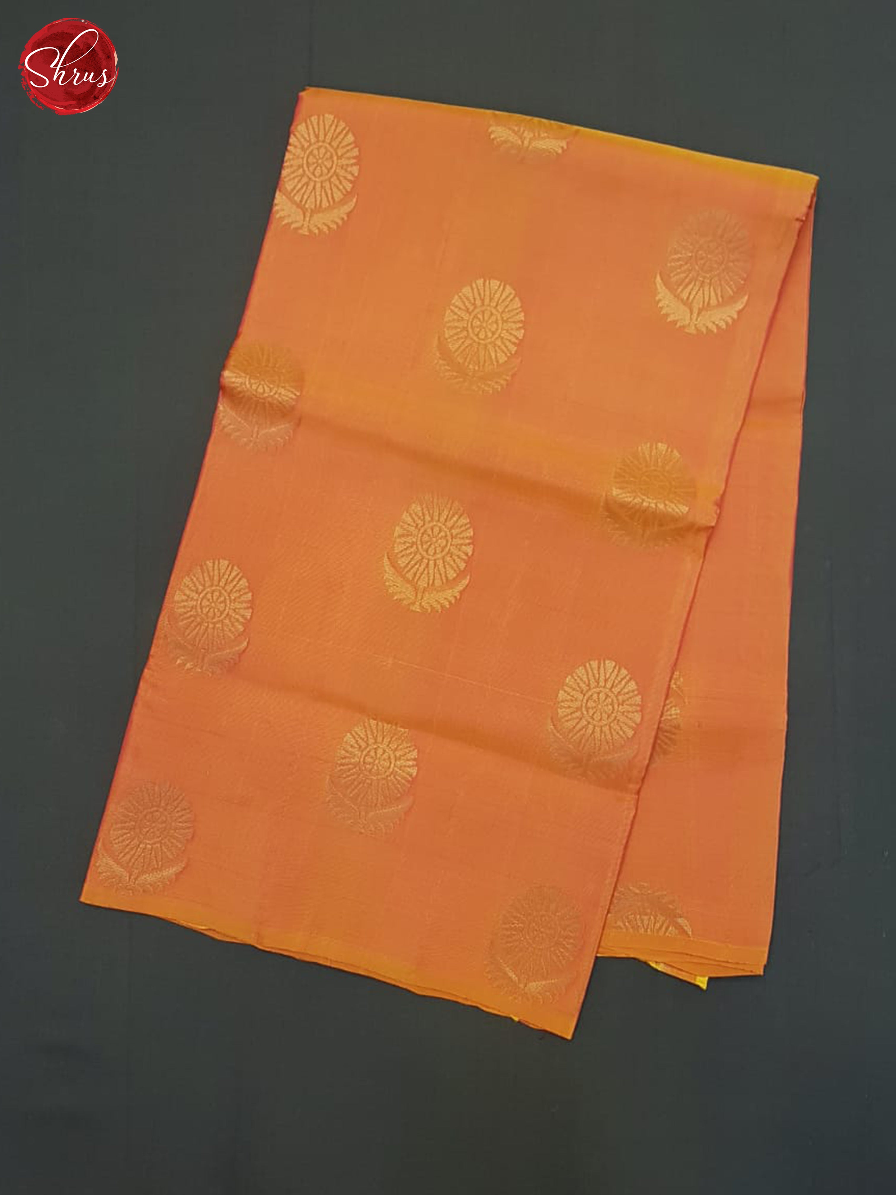 Orangish Pink(Single Tone)- Soft Silk Half pure Saree - Shop on ShrusEternity.com