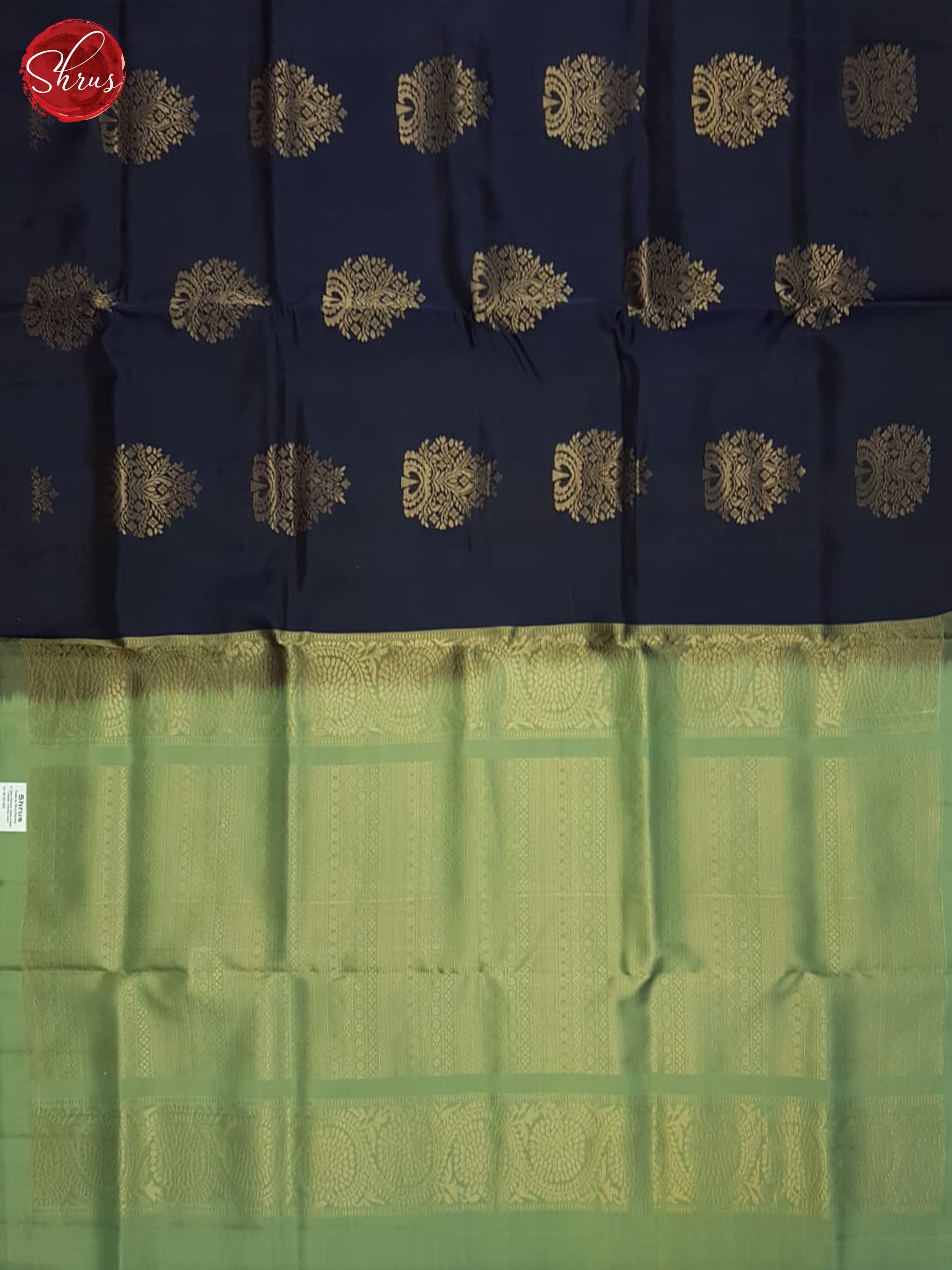 Blue And Elachi Green - Soft Silk Half-pure Silk Saree - Shop on ShrusEternity.com