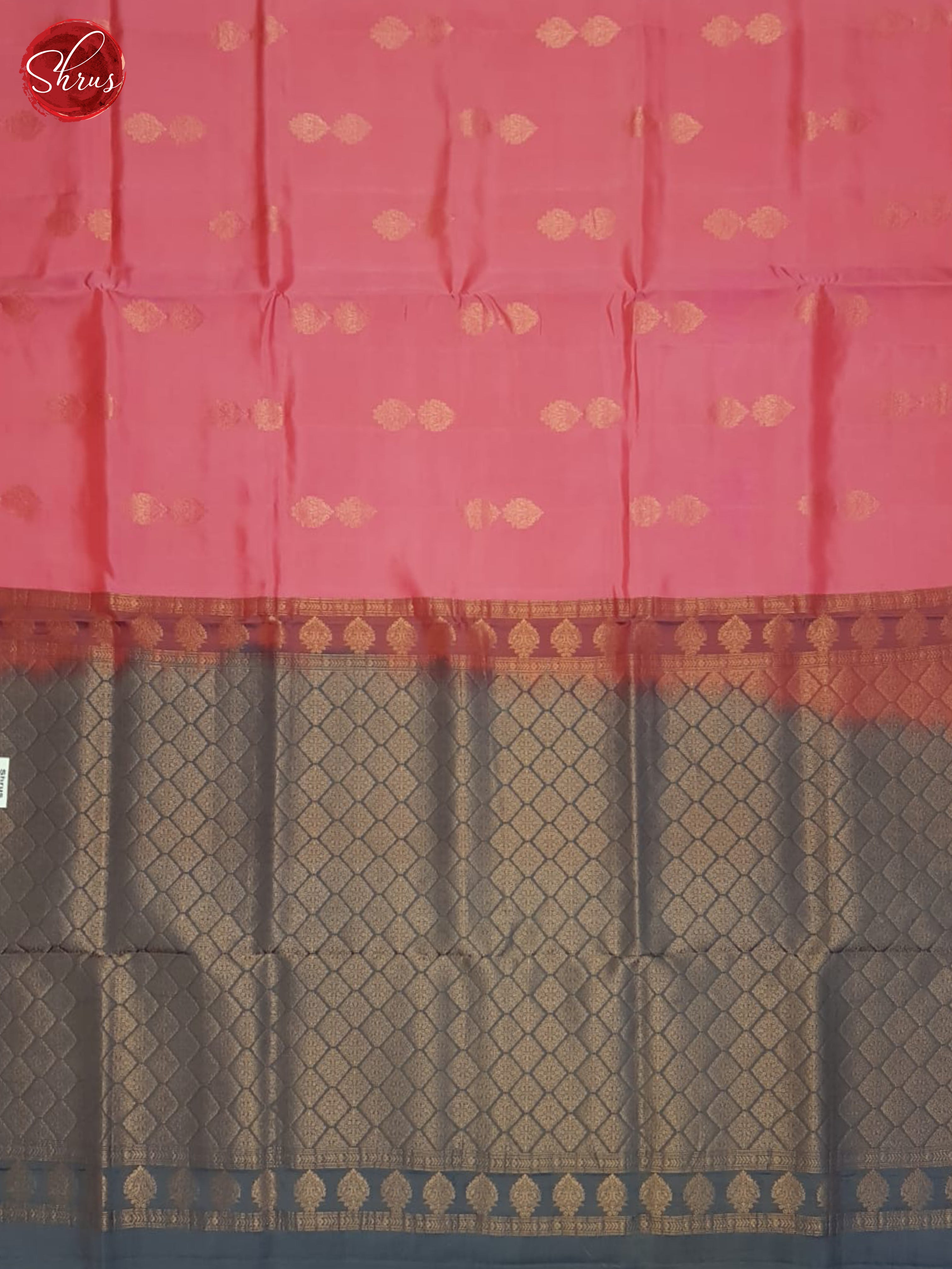 Pink And Grey- Soft Silk half pure Saree - Shop on ShrusEternity.com