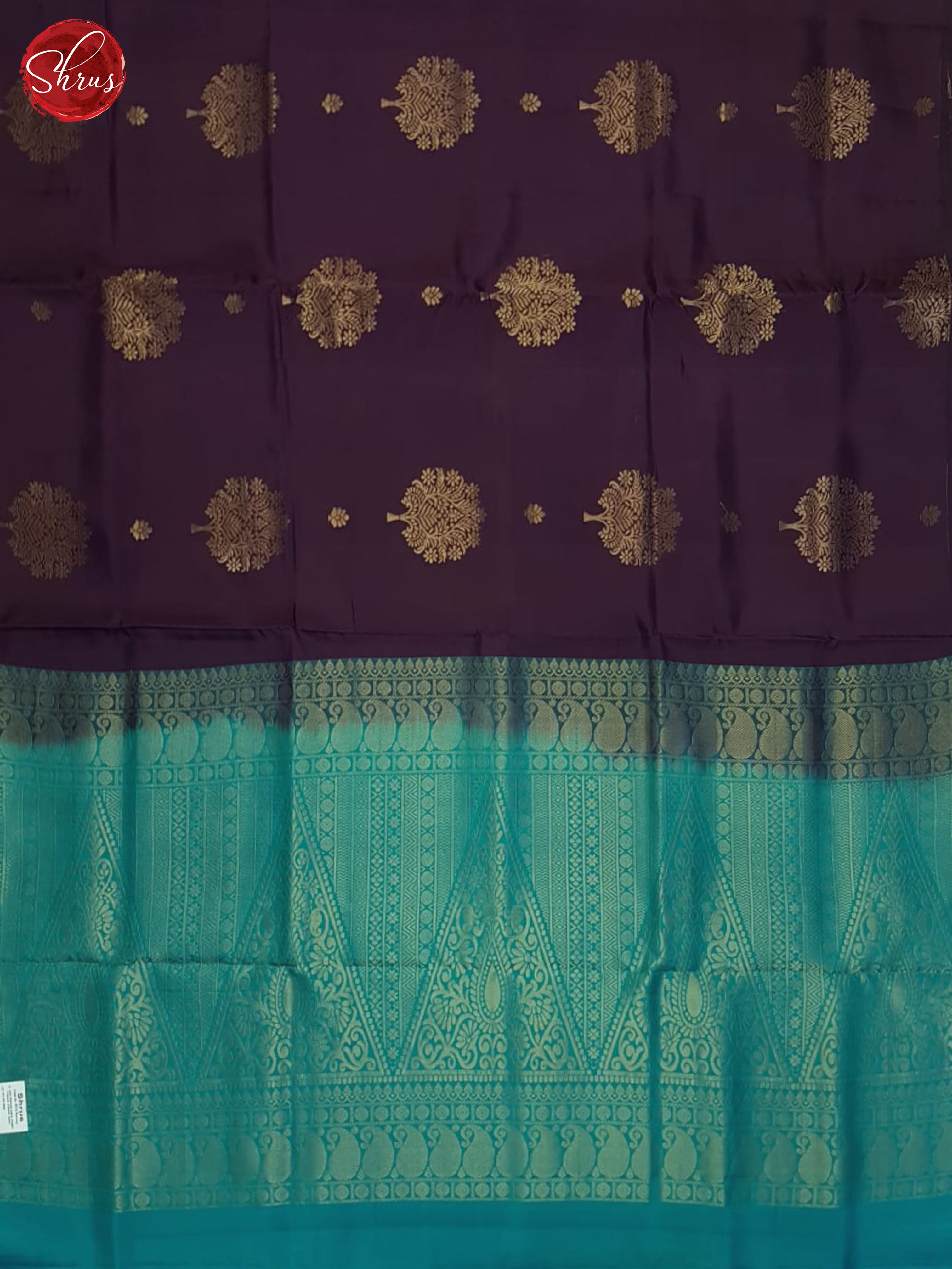 Wine & Blue - Soft Silk-halfpure Saree - Shop on ShrusEternity.com