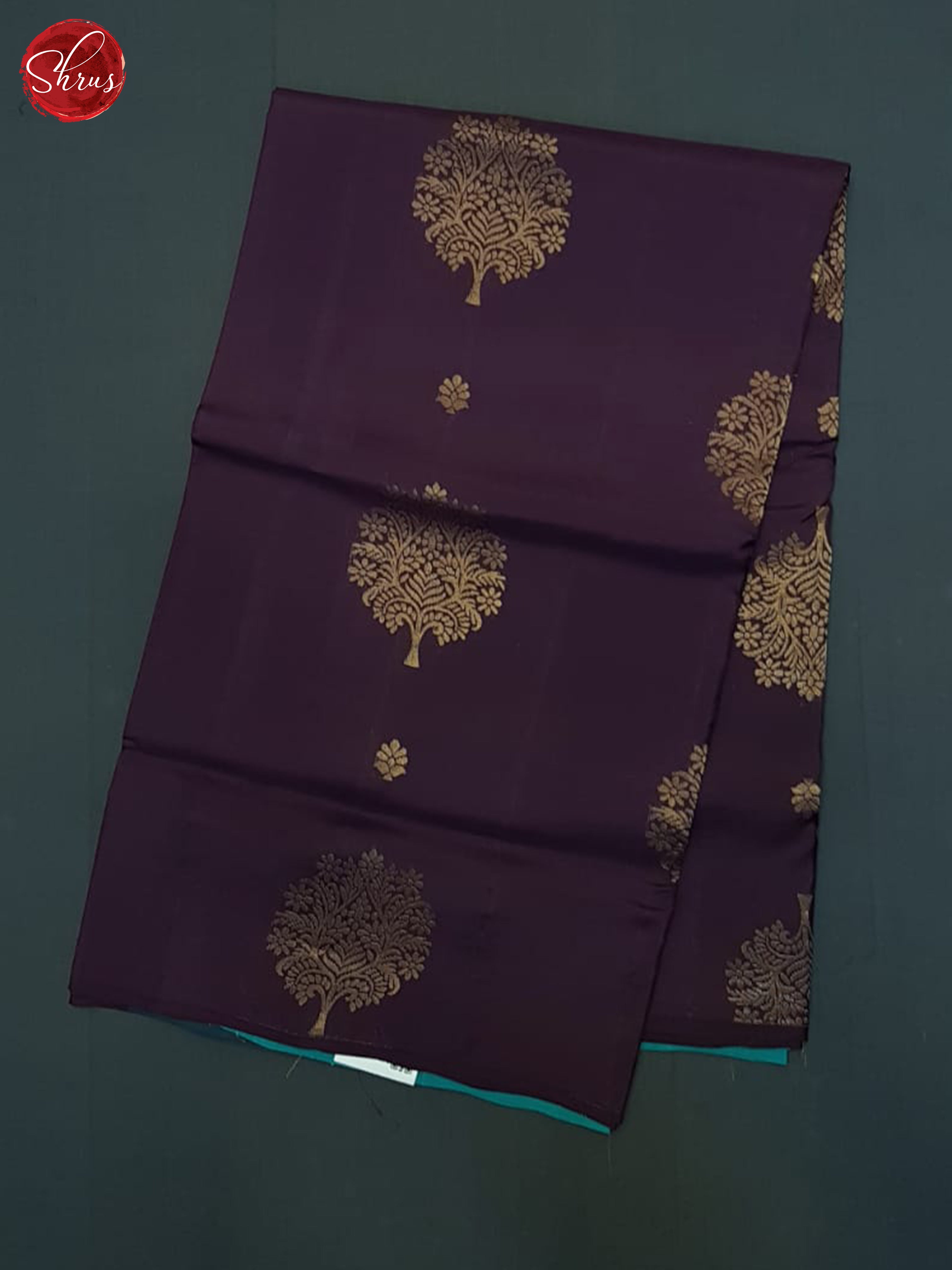 Wine & Blue - Soft Silk-halfpure Saree - Shop on ShrusEternity.com