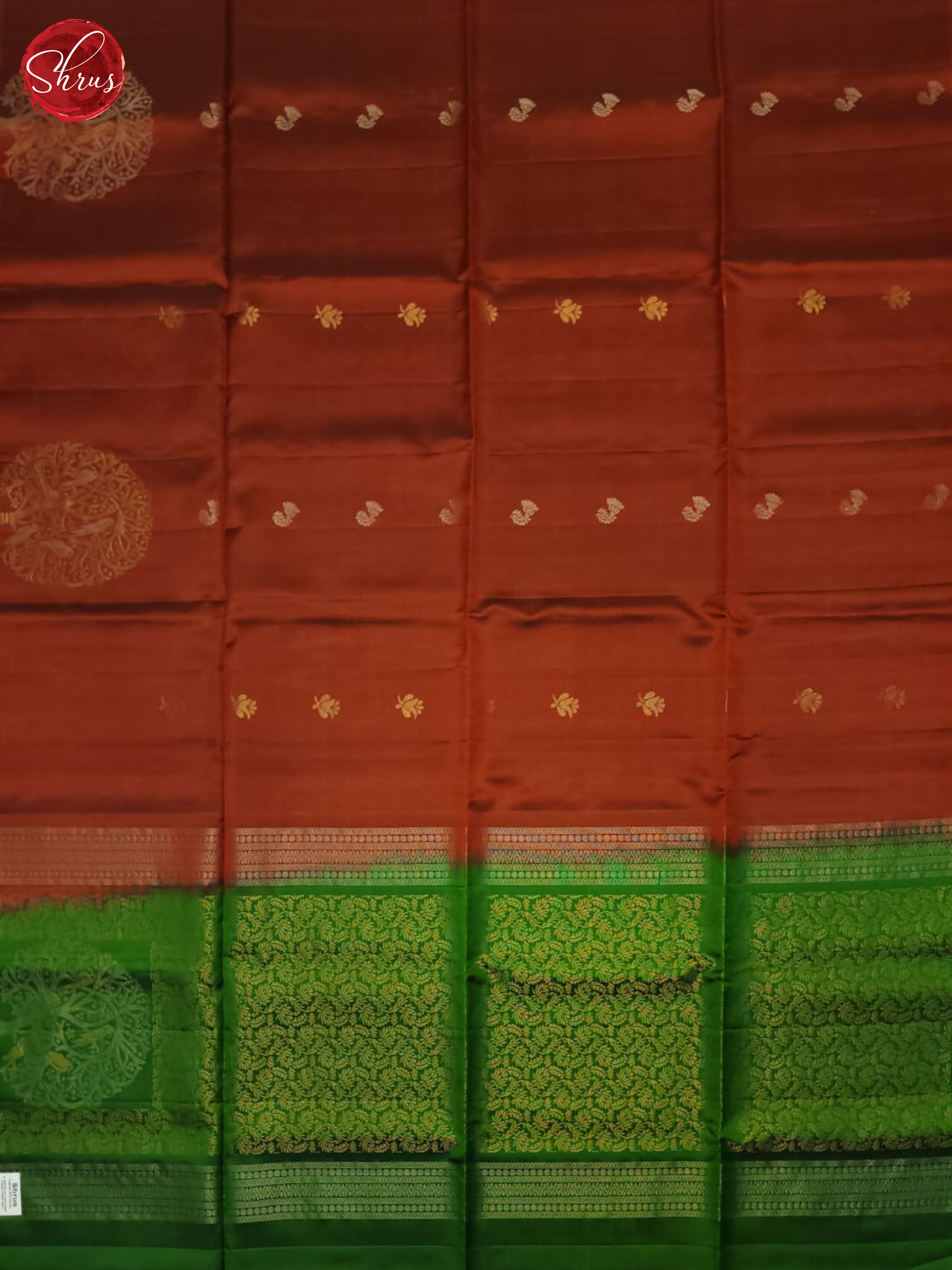 Arakku Maroon And Green-Soft Silk Half-pure Saree - Shop on ShrusEternity.com