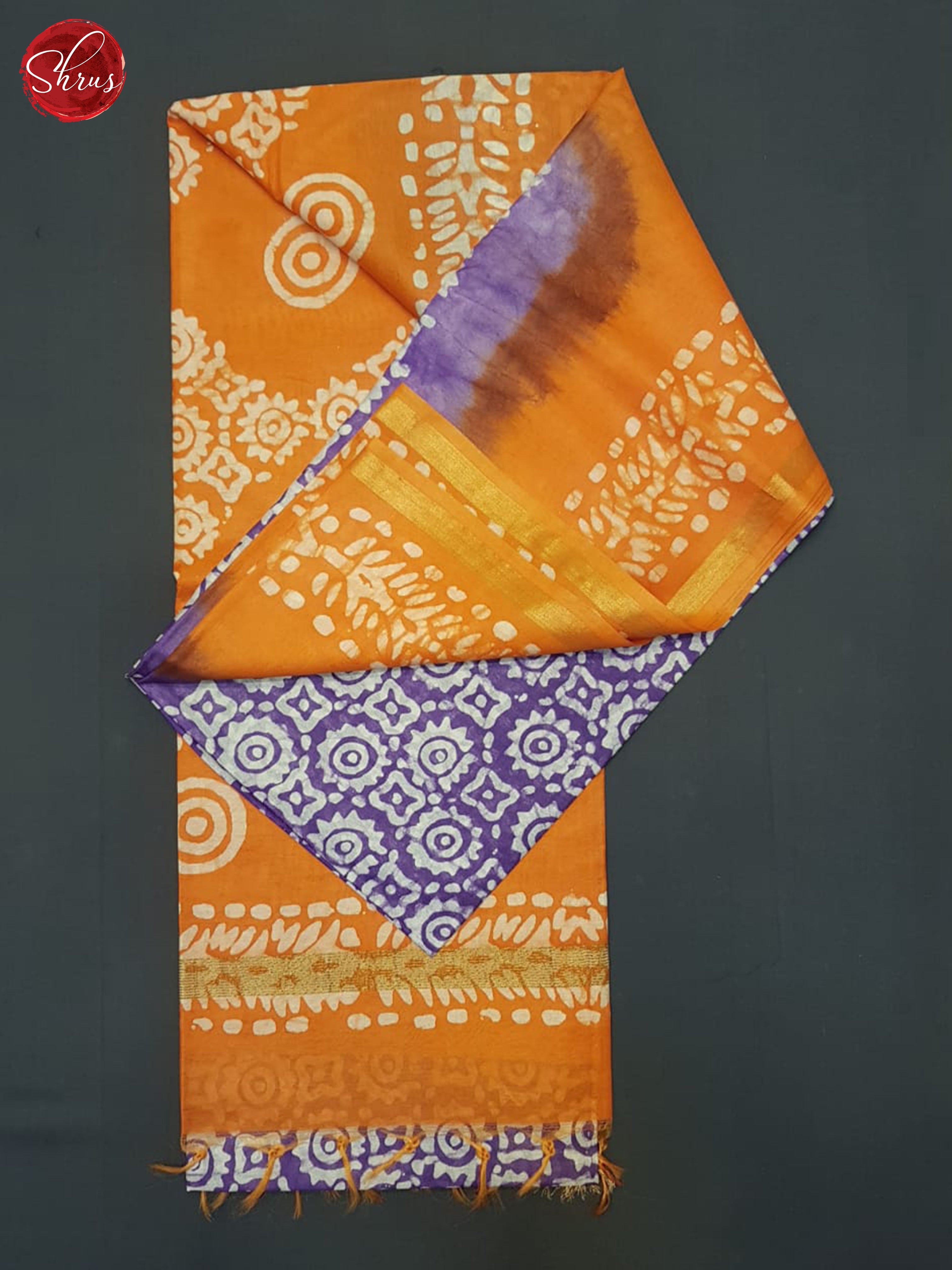Lavender And Orange - Bhatik Saree - Shop on ShrusEternity.com