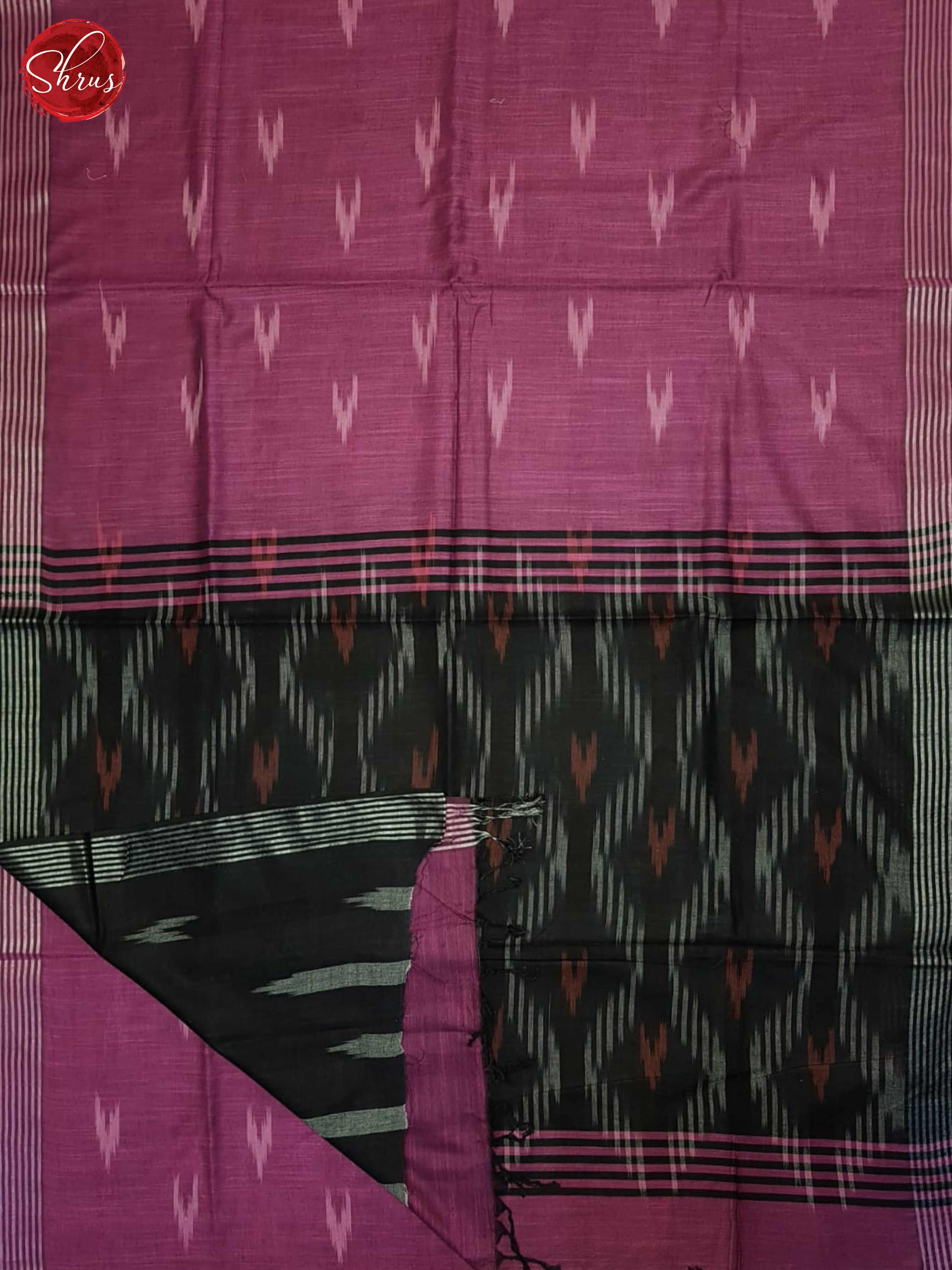 Wine & Black - Semi Ikkat Saree - Shop on ShrusEternity.com