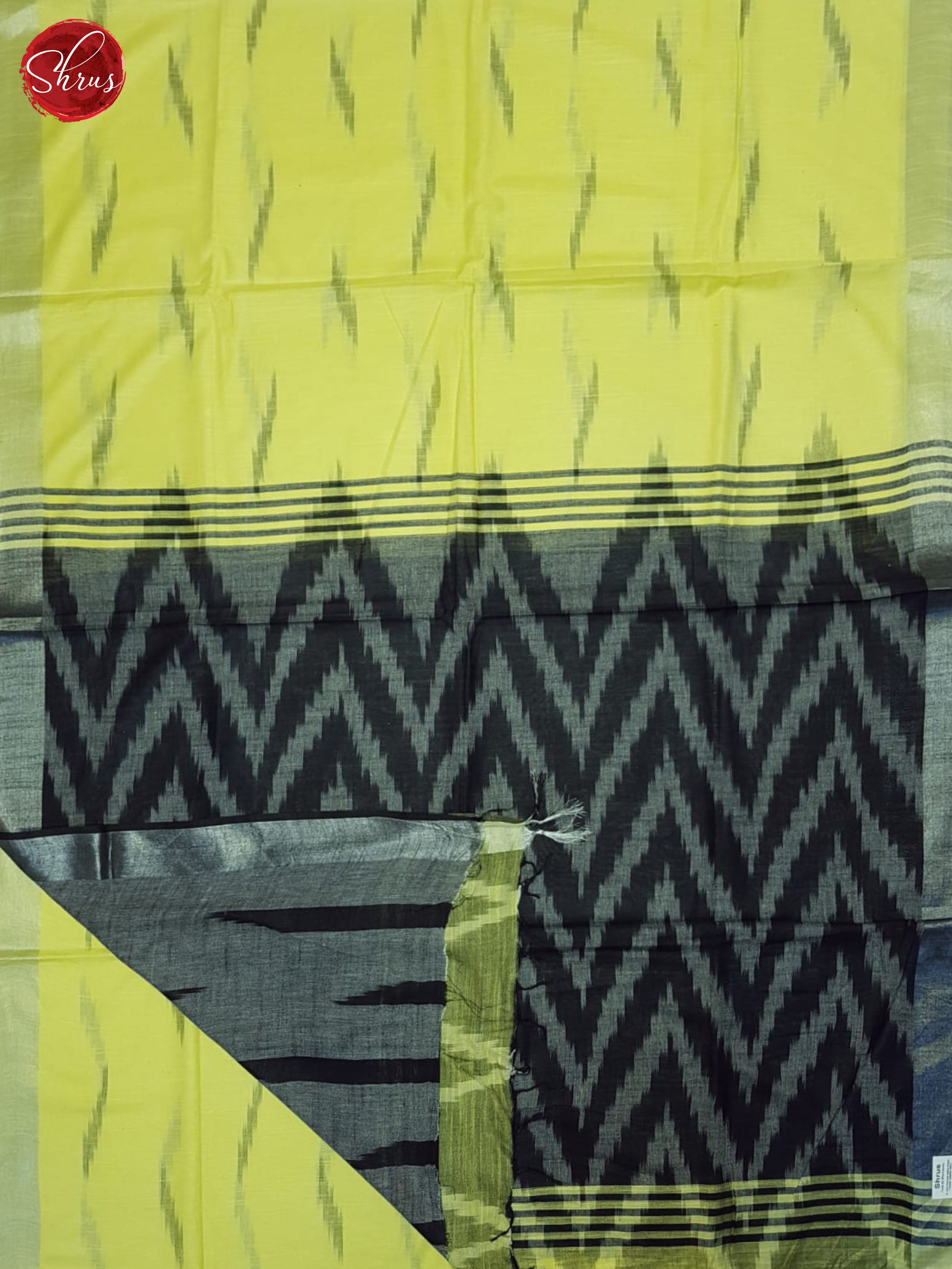 Yellow  & Grey - Semi Ikkat Saree - Shop on ShrusEternity.com
