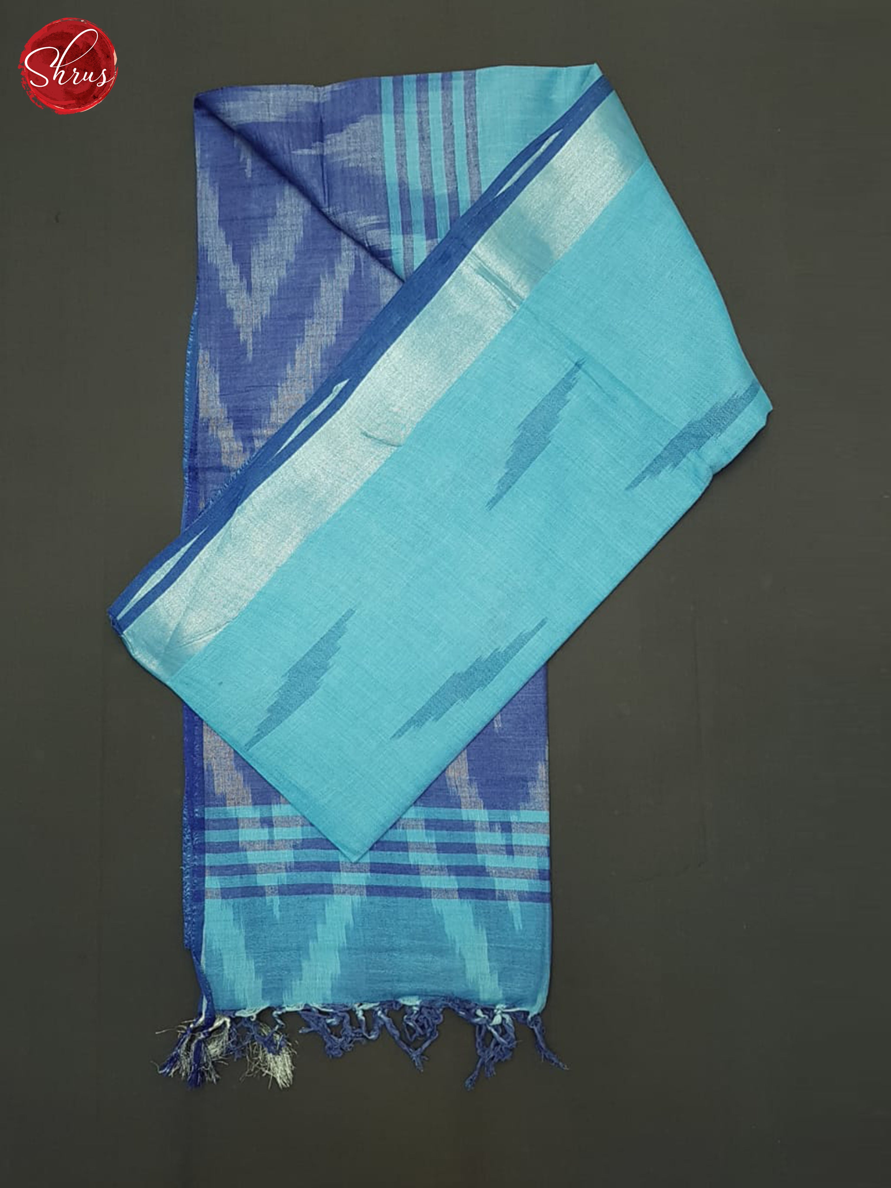 Blue &  Grey - Semi Ikkat Saree - Shop on ShrusEternity.com