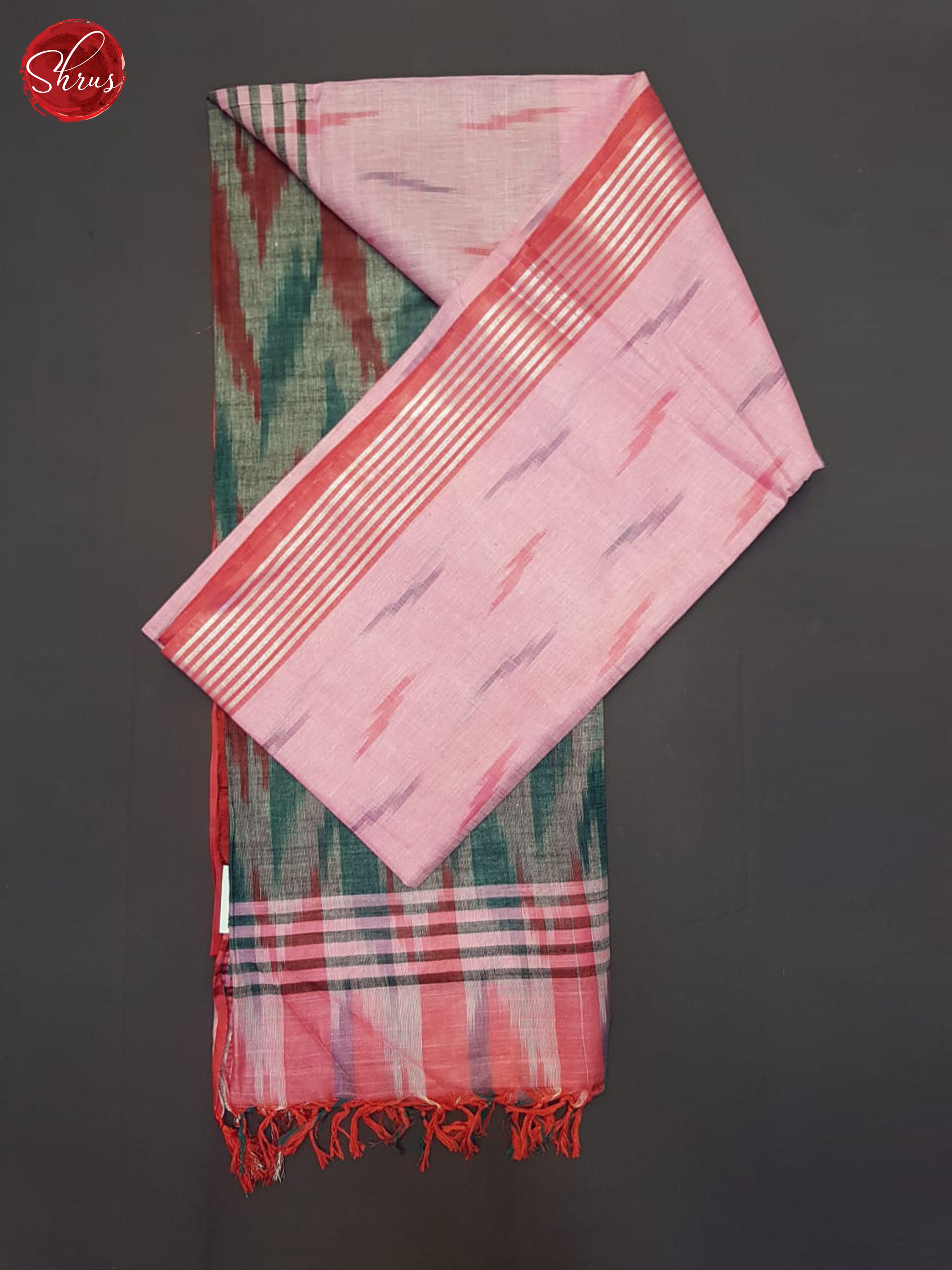 Pink & Grey- Semi Ikkat Saree - Shop on ShrusEternity.com