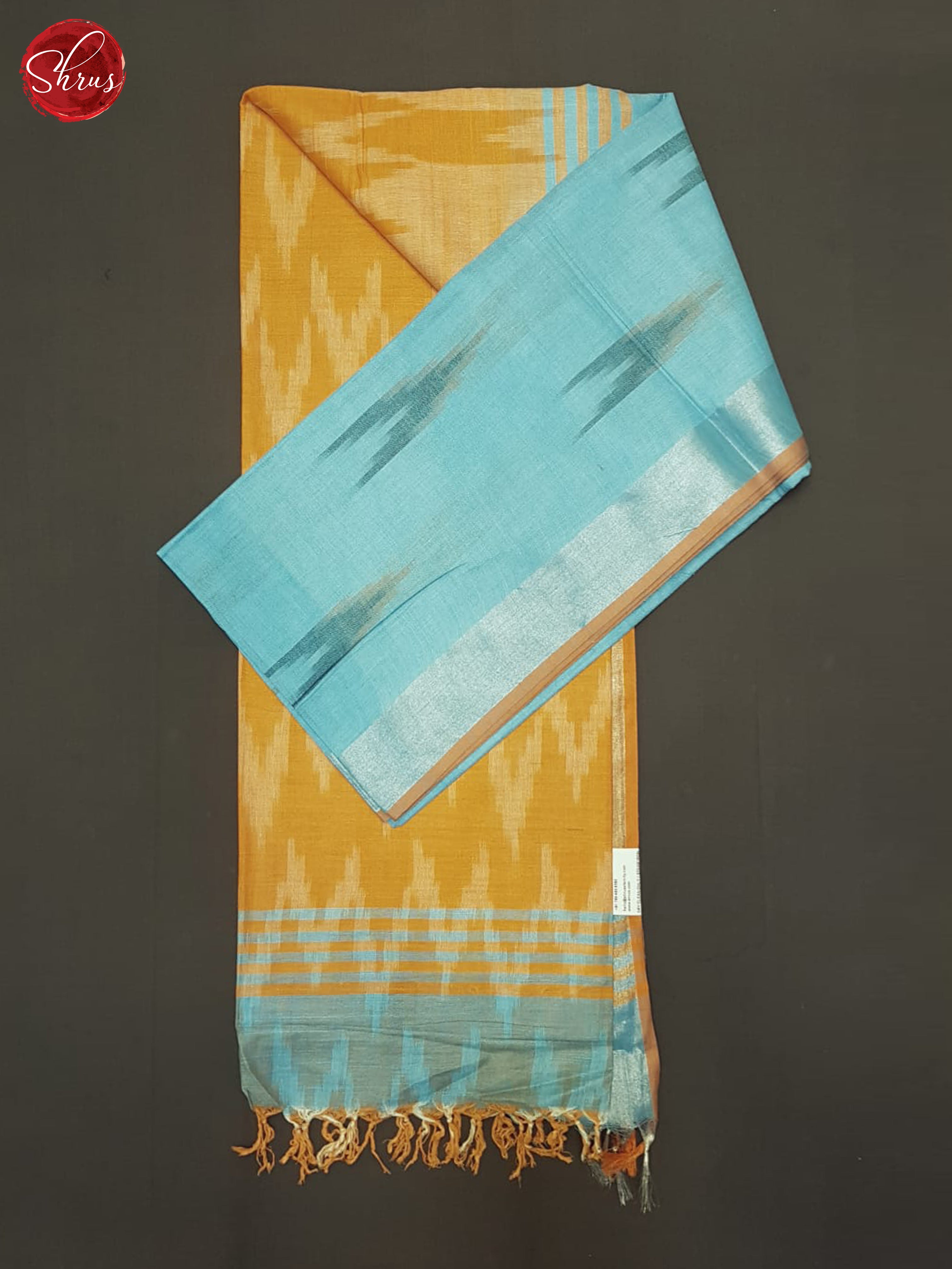 Blue & Orange - Semi Ikkat Saree - Shop on ShrusEternity.com