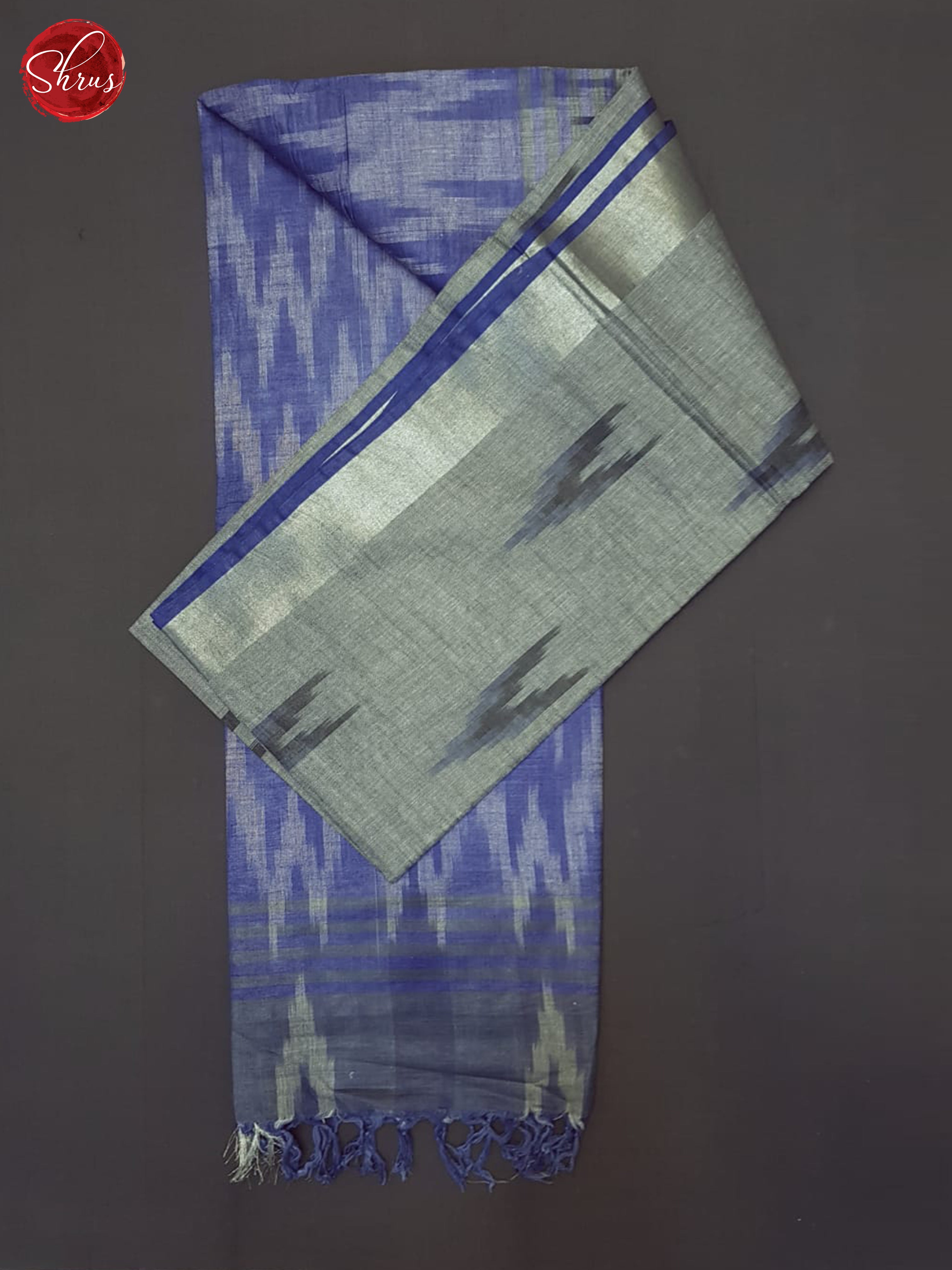 Grey & Blue - Semi Ikkat Saree - Shop on ShrusEternity.com