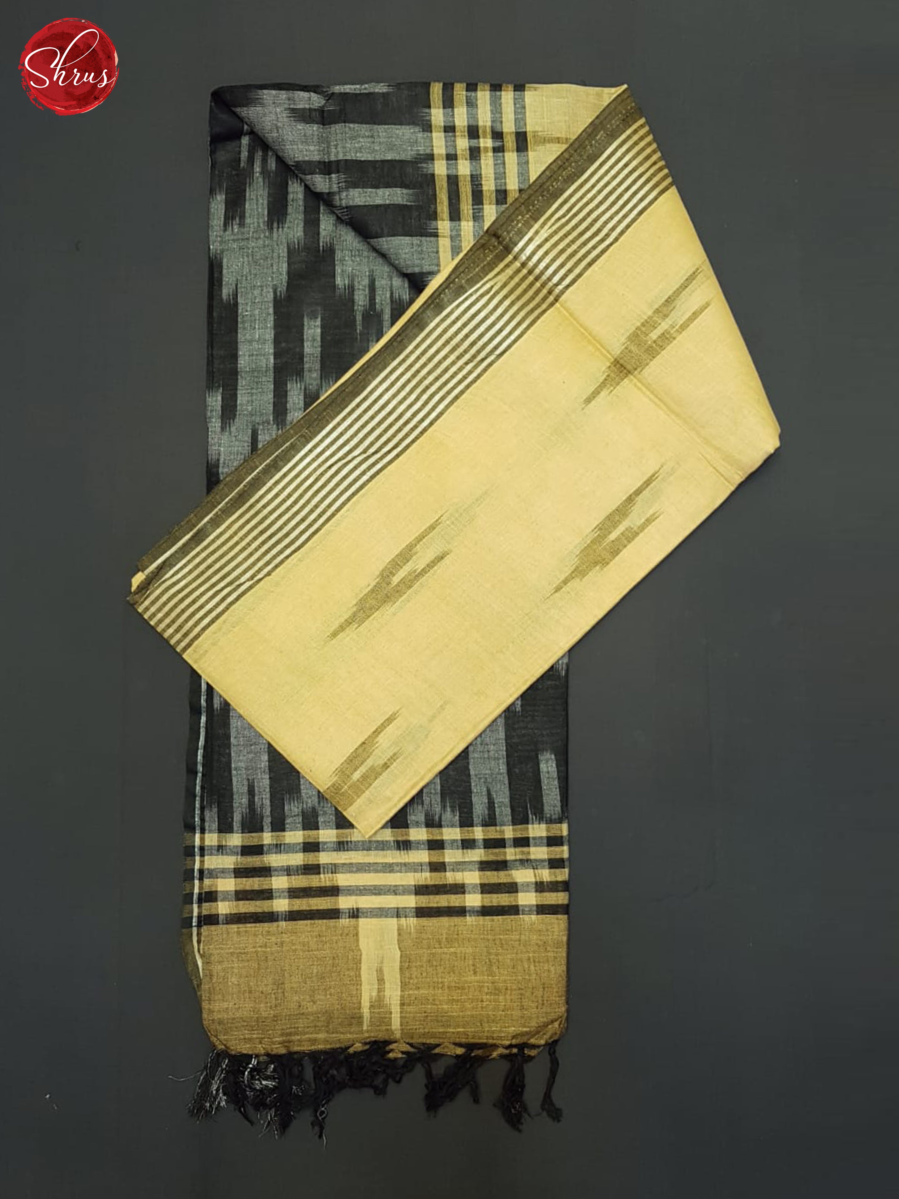 Yellow & Grey - Semi Ikkat Saree - Shop on ShrusEternity.com