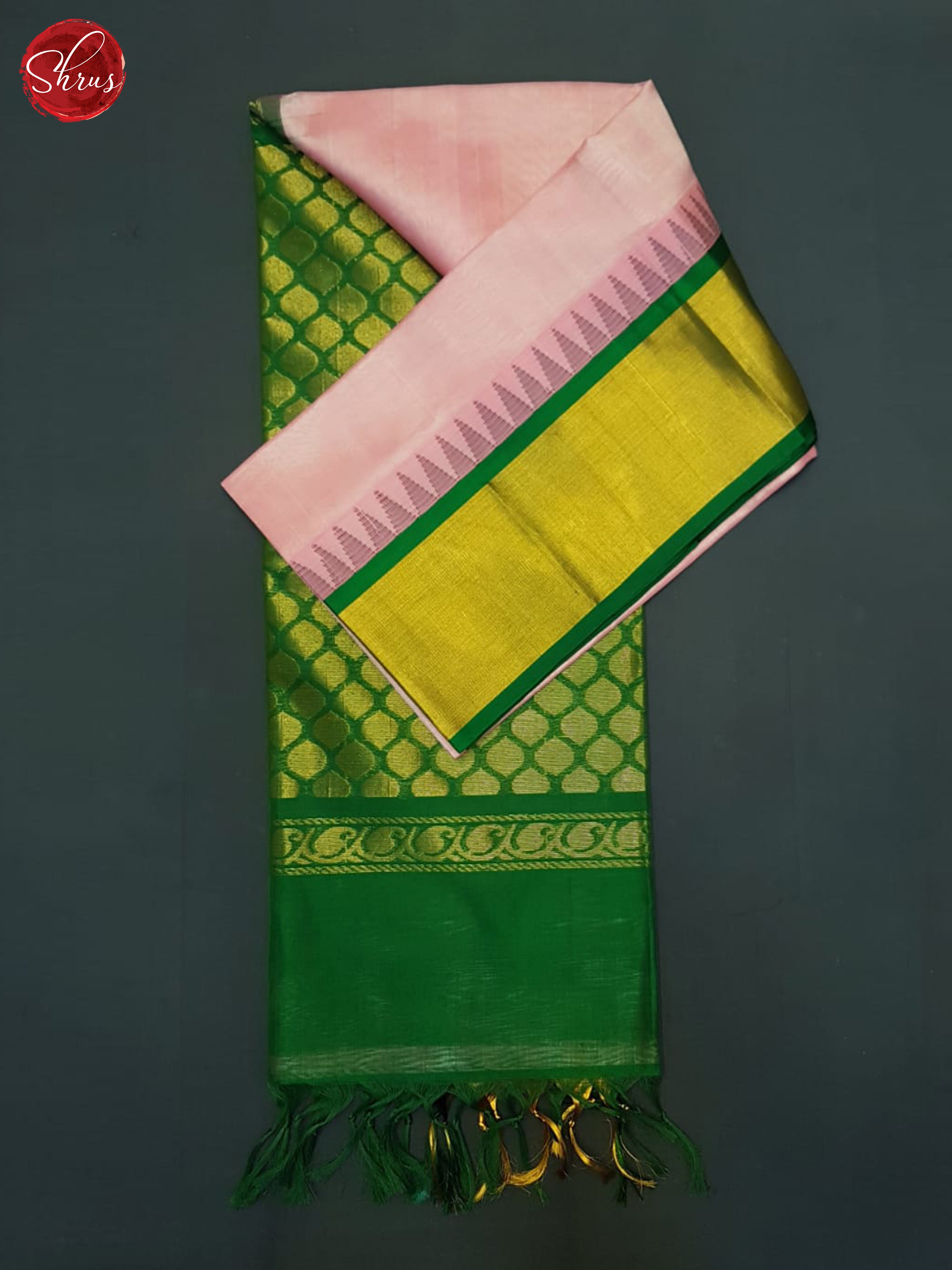 Pink And Green-Silk cotton saree - Shop on ShrusEternity.com